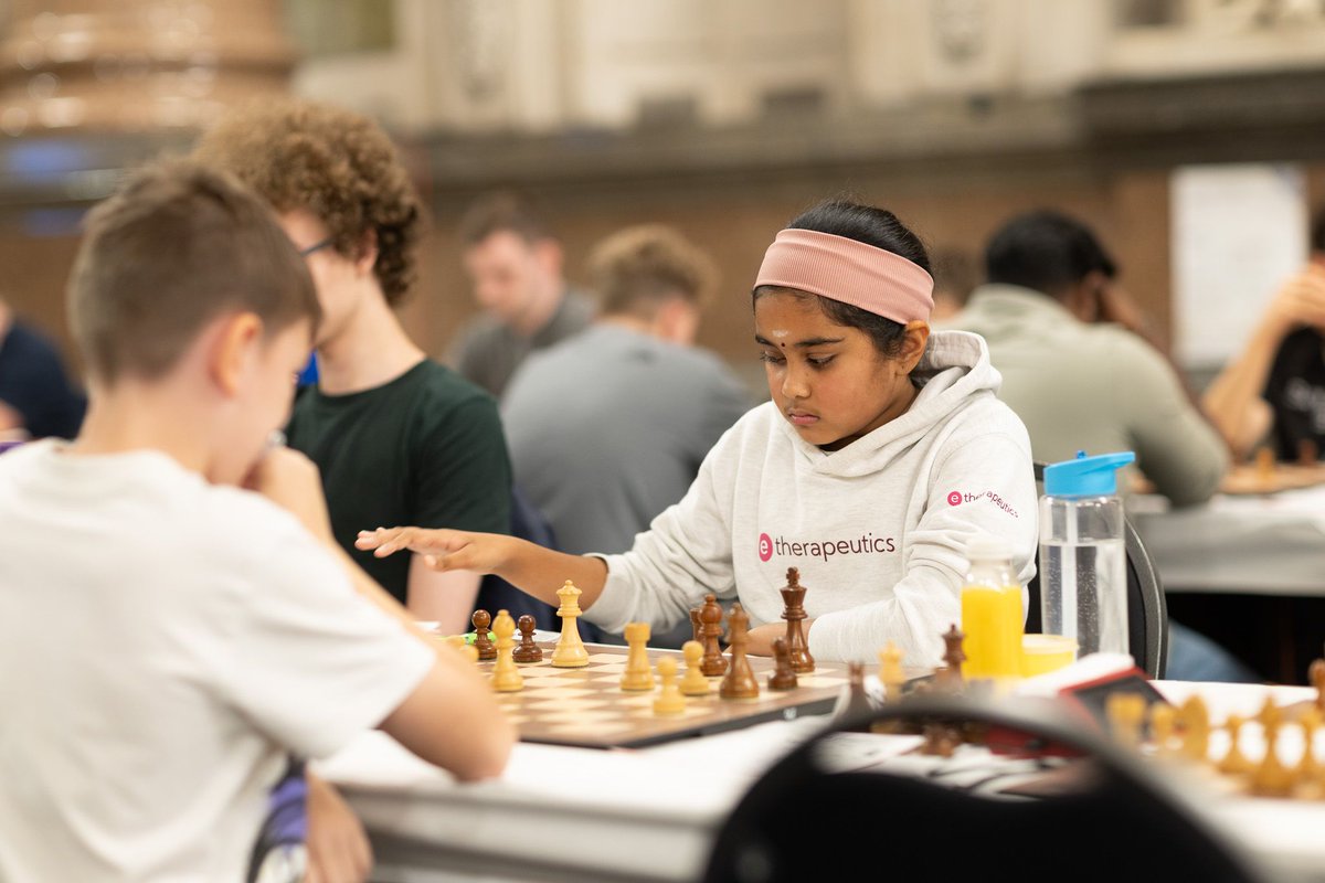 ecfchess's tweet photo. With Shreyas and Gawain scoring wins on the top boards, Michael Adams now sits clear at the top with only three rounds to go! Just half a point behind him are 10 players, ready to pounce in what promises to be a thrilling finish.
It’s all still to play for — join us live at 2:30! https://t.co/Am5XgycfUu