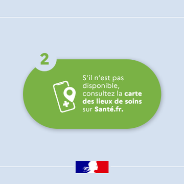 Prefet51's tweet image. #AccèsAuxSoins 🩺 |  Vous avez besoin d'une consultation médicale en urgence ? 

🔎 Trouvez la solution la plus adaptée en 3 étapes :
1⃣  Contactez votre médecin traitant 
2⃣  Consultez la carte des lieux de soins sur ➡️Sante.fr 
3⃣  En cas d’urgence vitale :…