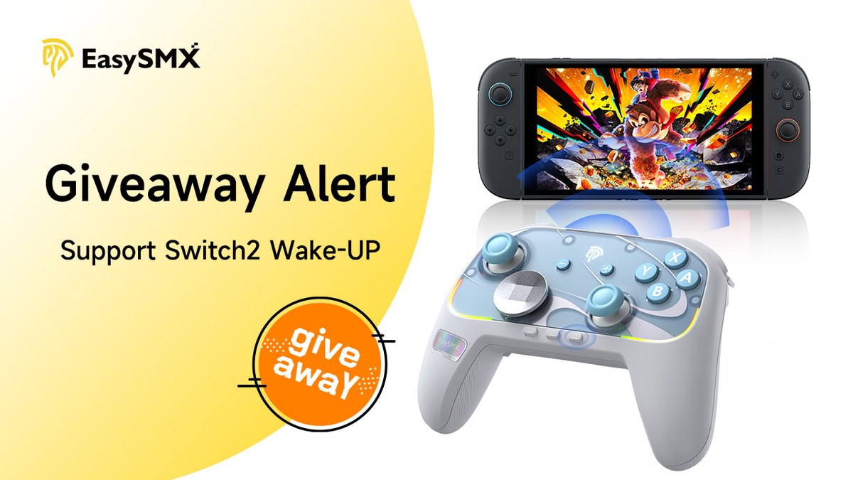 🚨 GIVEAWAY ALERT! 🚨
We're giving away 1 EasySMX S10 controller which can wake up the Nintendo Switch 2! 🔥

Prize: 🎁 1* EasySMX S10 Controller
🔗 Prize Link: easysmx.com/products/easys…

How to enter:
✅ Follow us
✅ Like this post &amp; RT
✅ Tag 2 friends in the comments who need a