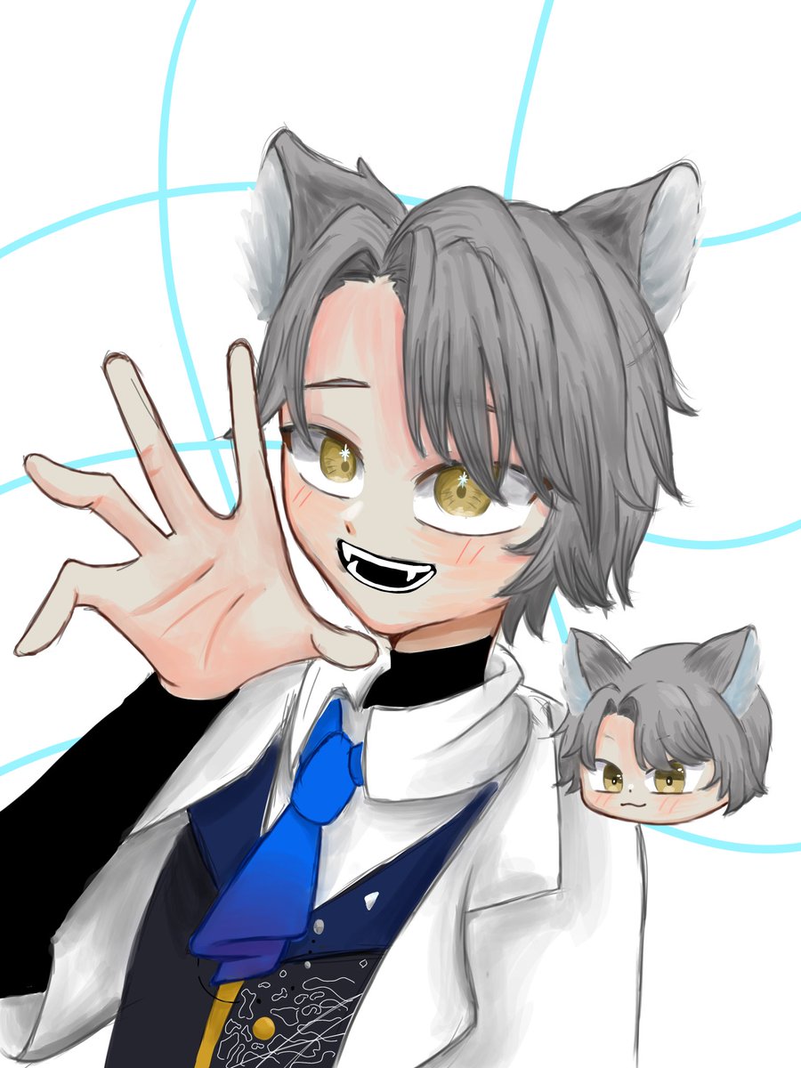 僕の相方を描いたよー！！！

 #絵ガオ  #イラスト