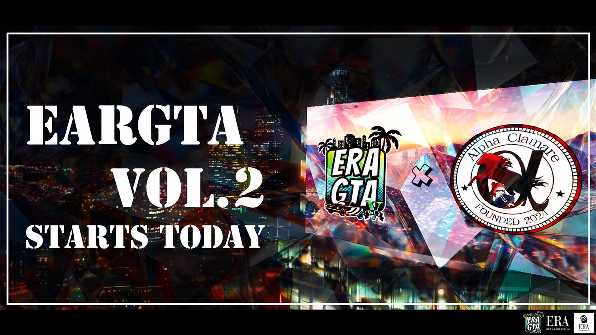 【ERAGTA Vol.2 開催について】
本日21:00より、いよいよERAGTA Vol.2がスタートします！
それぞれのスタイルで自由に遊びつつ、参加者同士の交流を大切にしながら、イベントを一緒に盛り上げていきましょう！
運営一同みなさんと遊べることを楽しみにしています！
#えらグラ2 #ERA鯖