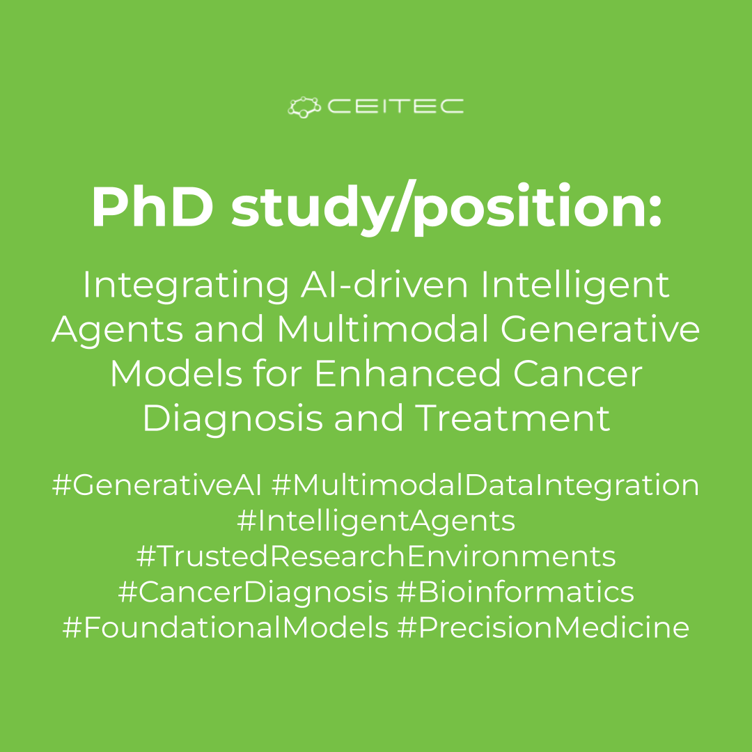 researchjobs_cz's tweet image. Outstandingly attractive #PhD opportunity at @CEITEC_Brno: #PhDstudy/position: Integrating AI-driven Intelligent Agents and Multimodal Generative Models for Enhanced Cancer Diagnosis and Treatment
Read more: researchjobs.cz/xbmTp
#GenerativeAI #PhDjobs #CancerDiagnosis