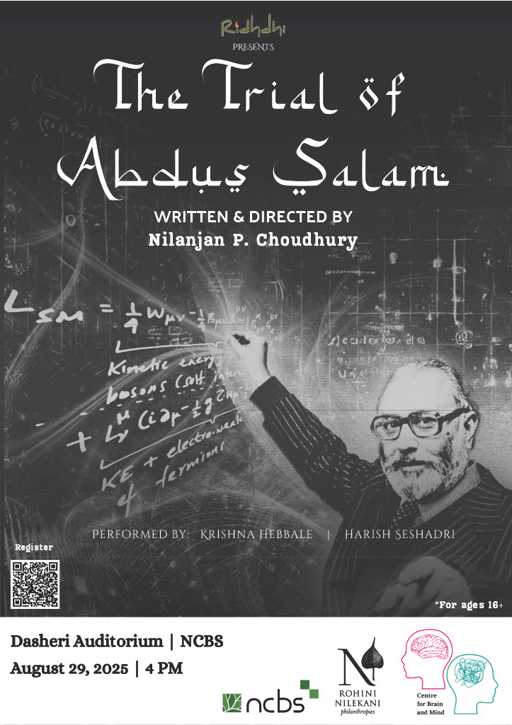 Rohini Nilekani Center for Brain and Mind - NCBS (@rnpcbm) on Twitter photo . <a href="/cbmncbs/">Rohini Nilekani Center for Brain and Mind - NCBS</a> is proud to host & invite you for the showcase of an English play, The Trial of Abdus Salam.
🗓️ Friday, August 29, 2025 <a href="/NCBS_Bangalore/">National Centre for Biological Sciences</a>
Register : tinyurl.com/4p4pept8
1/n . <a href="/cbmncbs/">Rohini Nilekani Center for Brain and Mind - NCBS</a> is proud to host & invite you for the showcase of an English play, The Trial of Abdus Salam.
🗓️ Friday, August 29, 2025 <a href="/NCBS_Bangalore/">National Centre for Biological Sciences</a>
Register : tinyurl.com/4p4pept8
1/n