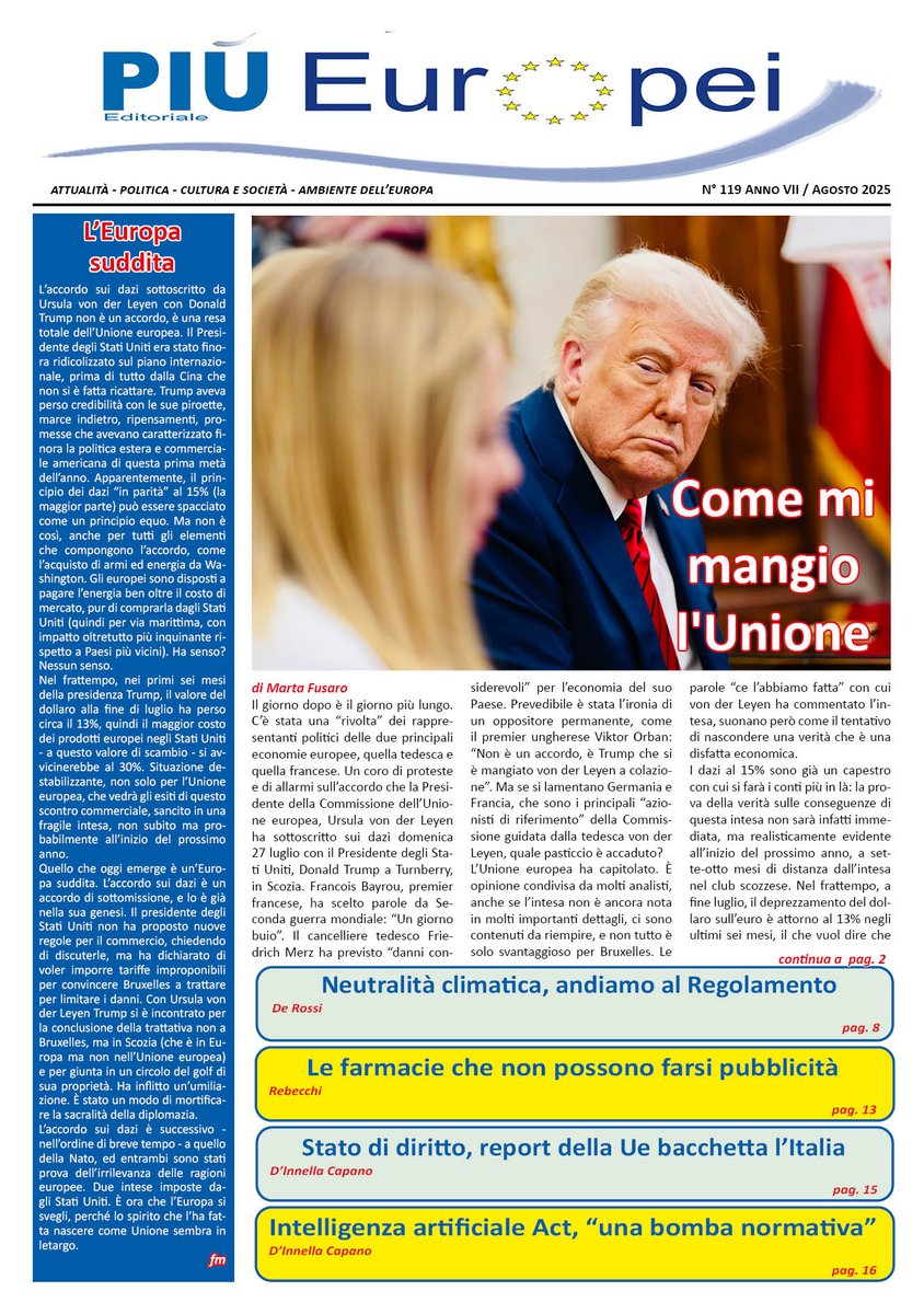 ‘PIU’Europei’ n.119 /Agosto 2025  piueuropei.eu/wp-content/upl…