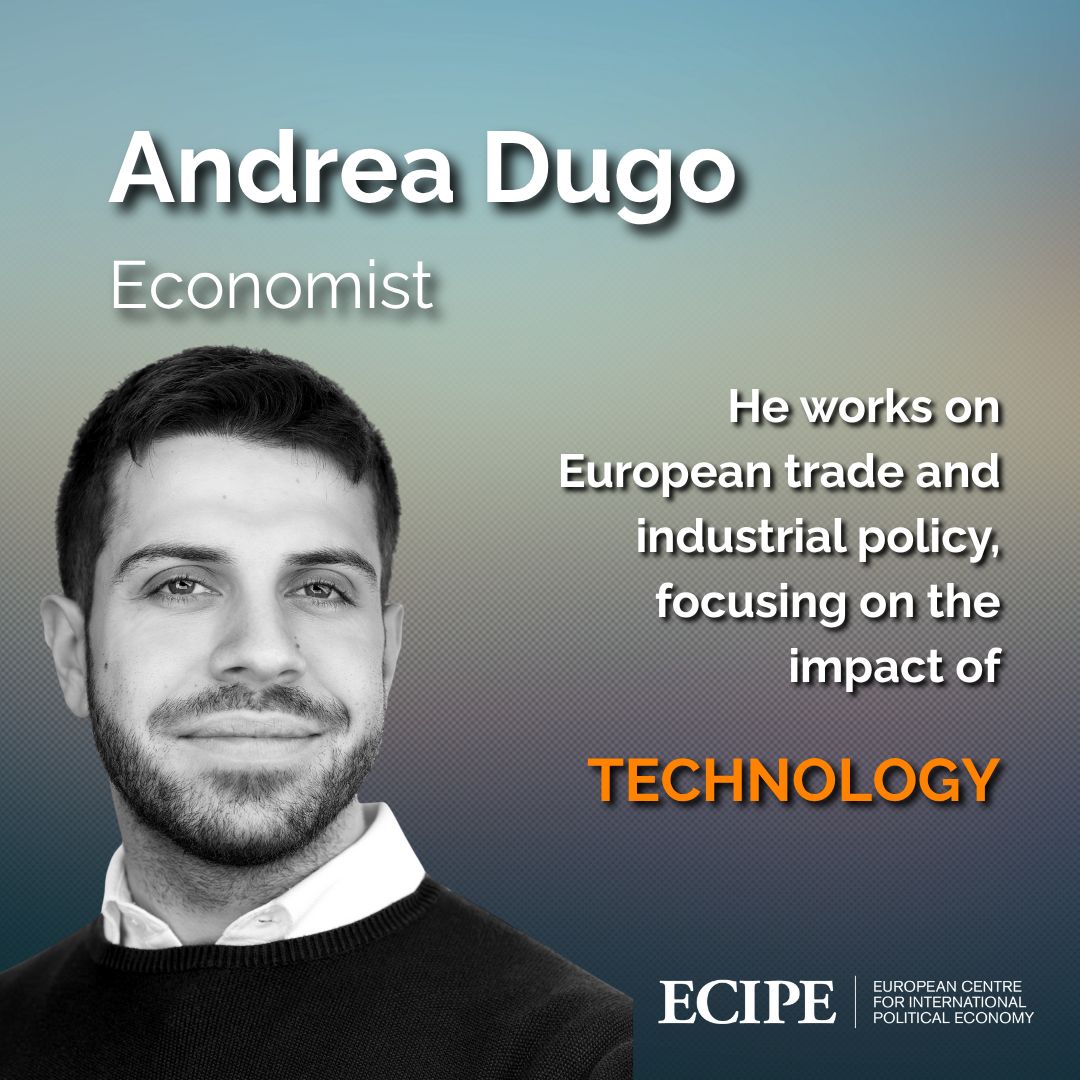 #ECIPEExperts

Meet Andrea Dugo 🇮🇹

Economist at ECIPE, passionate about the social impact of trade and technology in advanced economies.

Explore his work ➡️ buff.ly/WqzRiRL