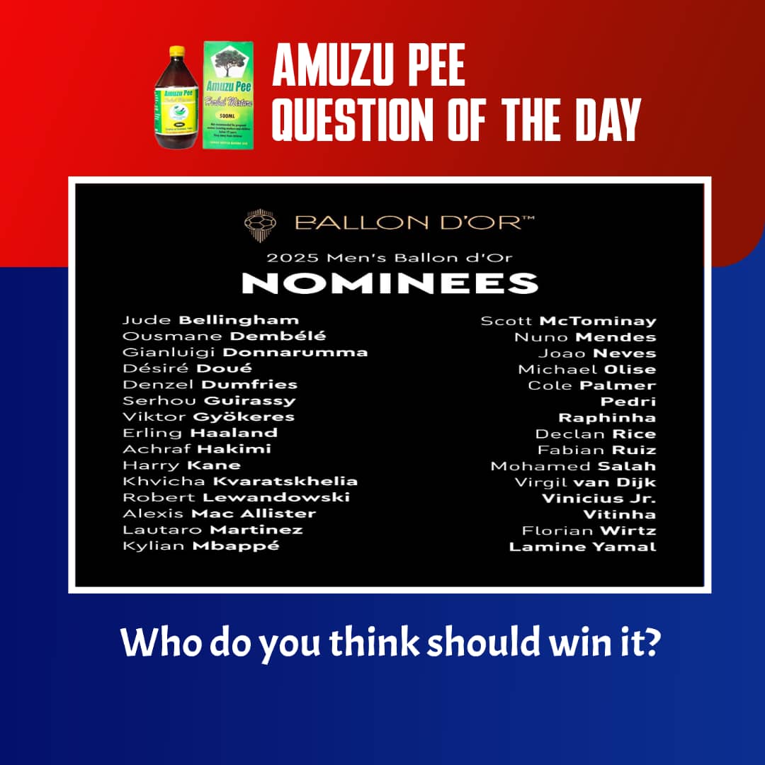 St. Peter (@newtonlartey) on Twitter photo ๐๐
๐
๐๐๐๐๐ | FULL LIST OF THE 2025 BALLON D'OR NOMINEES! ๐โจ
Who do you think should win it? ๐
Comment with #wontumisportsbuffet ๐๐
๐
๐๐๐๐๐ | FULL LIST OF THE 2025 BALLON D'OR NOMINEES! ๐โจ
Who do you think should win it? ๐
Comment with #wontumisportsbuffet