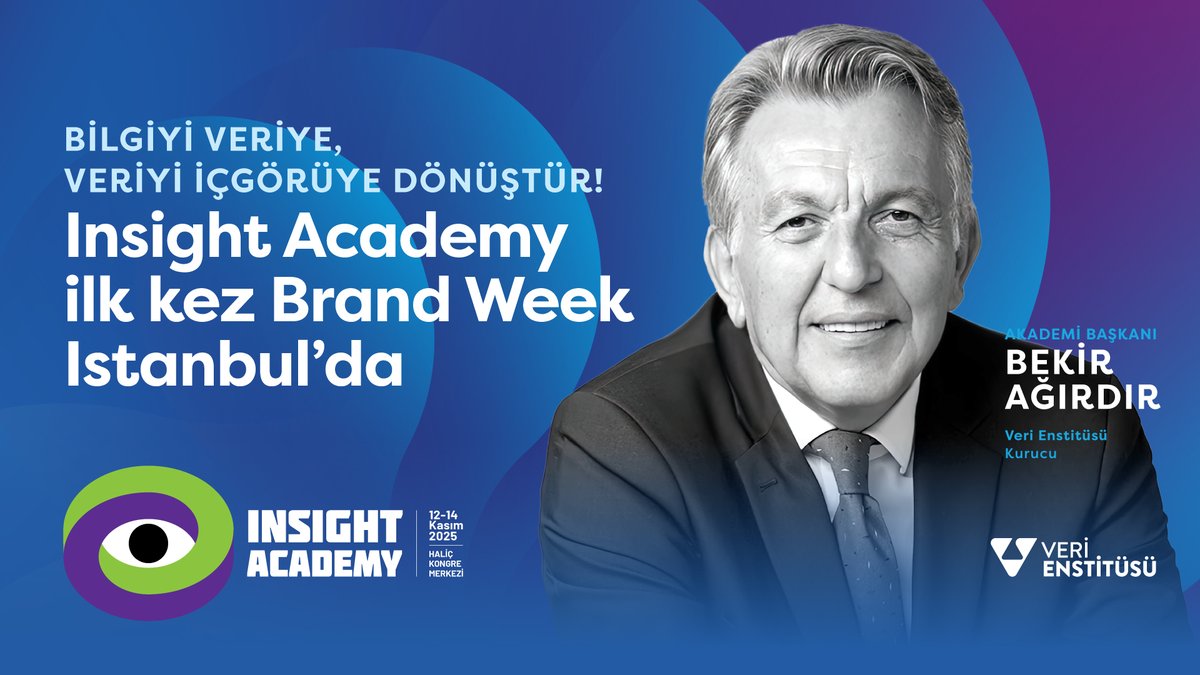 🤩 Veriyi içgörüye dönüştürmeye hazır mısın? Insight Academy, ilk kez Brand Week Istanbul’da!

💫 Verinin gücünü anlamak ve veriyi yaratıcı biçimde kullanmak istiyorsanız, Bekir Ağırdır liderliğindeki bu programı kaçırmayın!

Daha fazla bilgi almak için 🔗 brandweekistanbul.com/event/insight-…