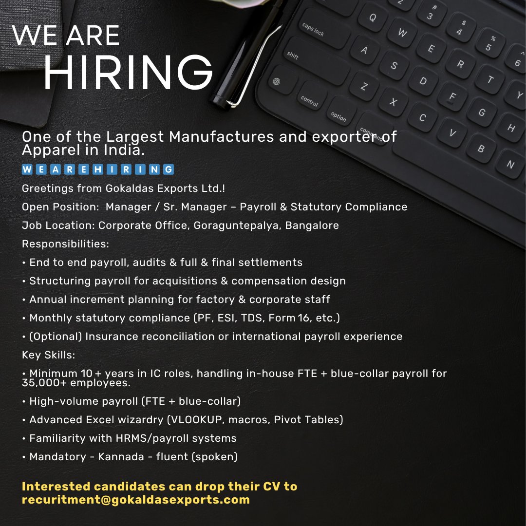 texappjobs's tweet image. #TextileJobOpening
#FashionDesignCareer