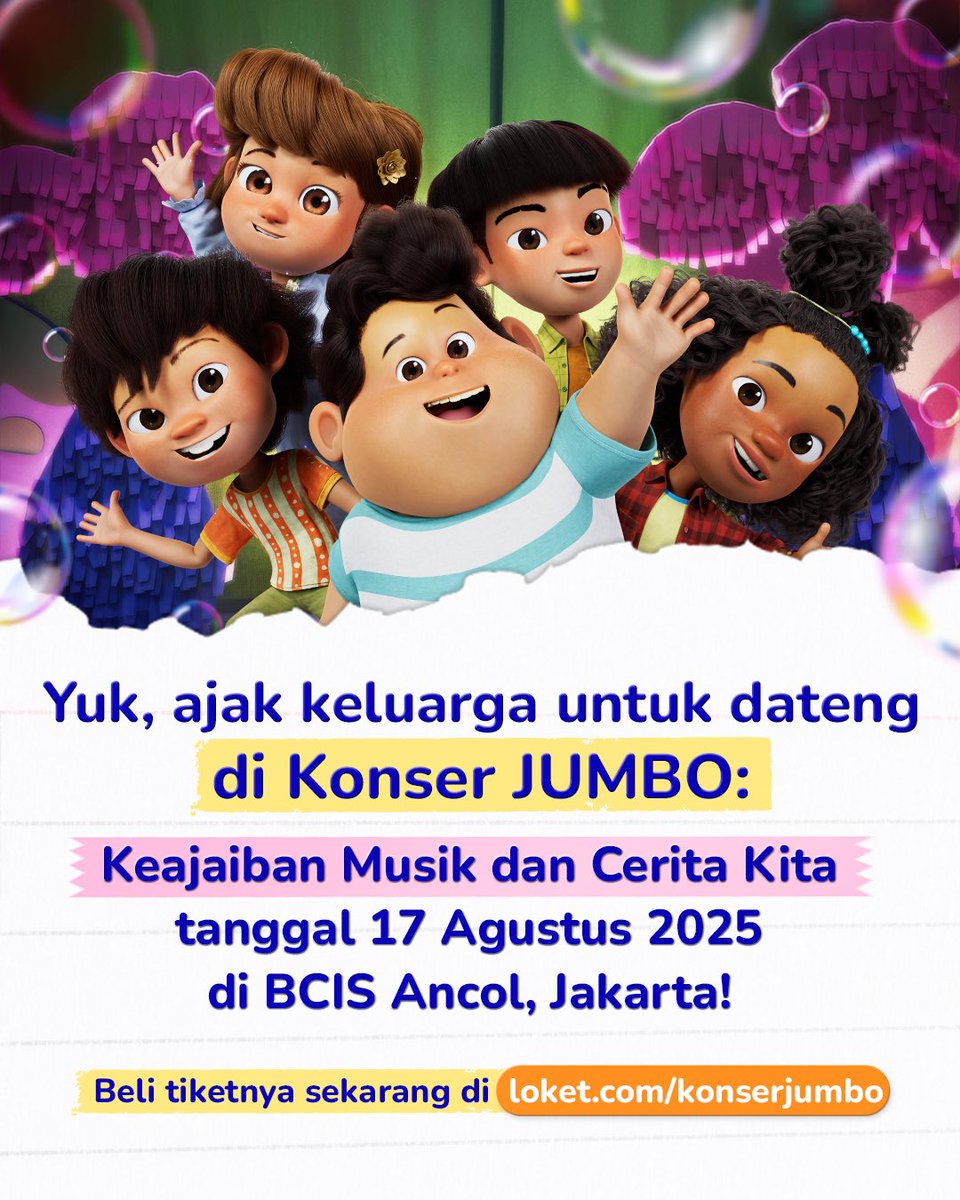 Seru-seruan bareng yuk bareng Geng JUMBO, dan ayah ibu Don juga loh.

Beli tiketnya di loket.com/konserjumbo ya ✨ Jangan sampe ketinggalan!