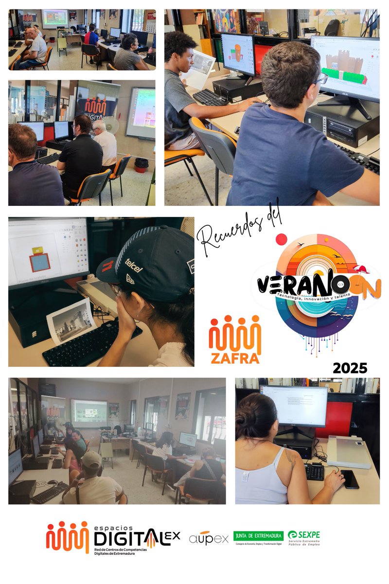 Espacio Digital de Zafra (@edigitalzafra) on Twitter photo Buenas. Como veis hemos estados muy liados estas ultimas semanas. 3d, CV e IA, .. y un sinfin de talleres en nuestro #VeranoON. La próxima semana lanzamos los talleres para septiembre y octubre, estad atentos. #competenciasdigitales <a href="/EsDigitalex/">Espacios Digitalex</a> <a href="/up_aupex/">AUPEX</a> <a href="/UPZafra/">Universidad Popular Zafra</a> Buenas. Como veis hemos estados muy liados estas ultimas semanas. 3d, CV e IA, .. y un sinfin de talleres en nuestro #VeranoON. La próxima semana lanzamos los talleres para septiembre y octubre, estad atentos. #competenciasdigitales <a href="/EsDigitalex/">Espacios Digitalex</a> <a href="/up_aupex/">AUPEX</a> <a href="/UPZafra/">Universidad Popular Zafra</a>