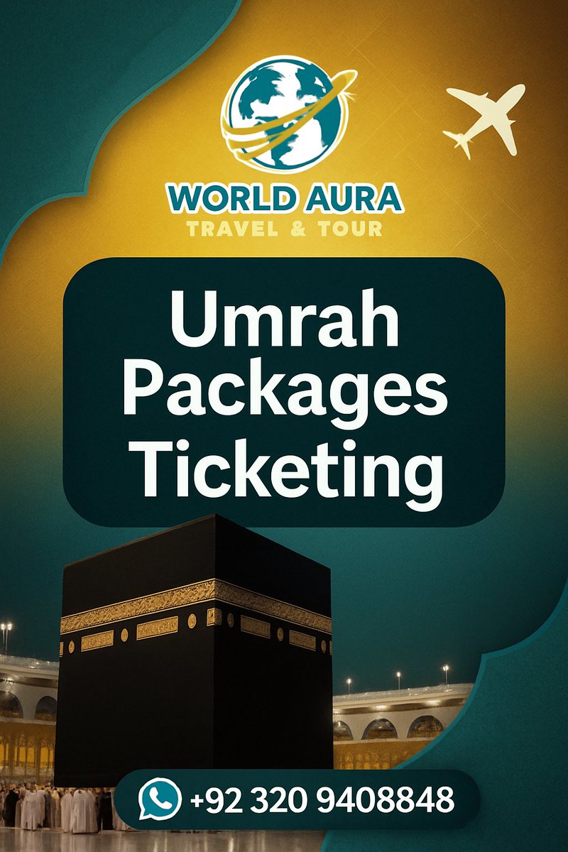 LogicJumps's tweet image. For More Details 
+92 0320940 8848
#umrah #ticketfairy #airlinetickets #TicketSale #worldaura