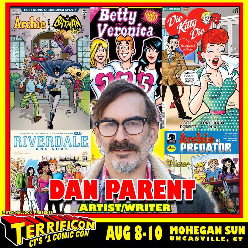 DAN PARENT ! (@parentdaniel) on Twitter photo TERRIFICON starts today ! See you at the Mohegan Sun in Uncasville, Connecticut!
<a href="/ArchieComics/">Archie Comics</a> <a href="/ItsTerrifiCon/">TERRIFICon</a> TERRIFICON starts today ! See you at the Mohegan Sun in Uncasville, Connecticut!
<a href="/ArchieComics/">Archie Comics</a> <a href="/ItsTerrifiCon/">TERRIFICon</a>