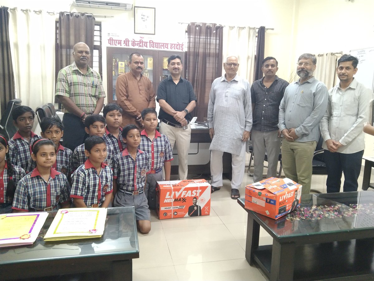 PM SHRI KV Hardoi (@kvhardoi) on Twitter photo A big thank you to Mr. S.K. Awasthi and Mr. Nitin Mishra for their generous donation of an inverter and a battery, respectively, through the Vidyanjali Portal! Your support will significantly improve our school's infrastructure. <a href="/KVS_HQ/">Kendriya Vidyalaya Sangathan</a> <a href="/vidyanjali_edu/">Vidyanjali</a> <a href="/KVS_Lucknow/">KVS Lucknow Region</a> A big thank you to Mr. S.K. Awasthi and Mr. Nitin Mishra for their generous donation of an inverter and a battery, respectively, through the Vidyanjali Portal! Your support will significantly improve our school's infrastructure. <a href="/KVS_HQ/">Kendriya Vidyalaya Sangathan</a> <a href="/vidyanjali_edu/">Vidyanjali</a> <a href="/KVS_Lucknow/">KVS Lucknow Region</a>