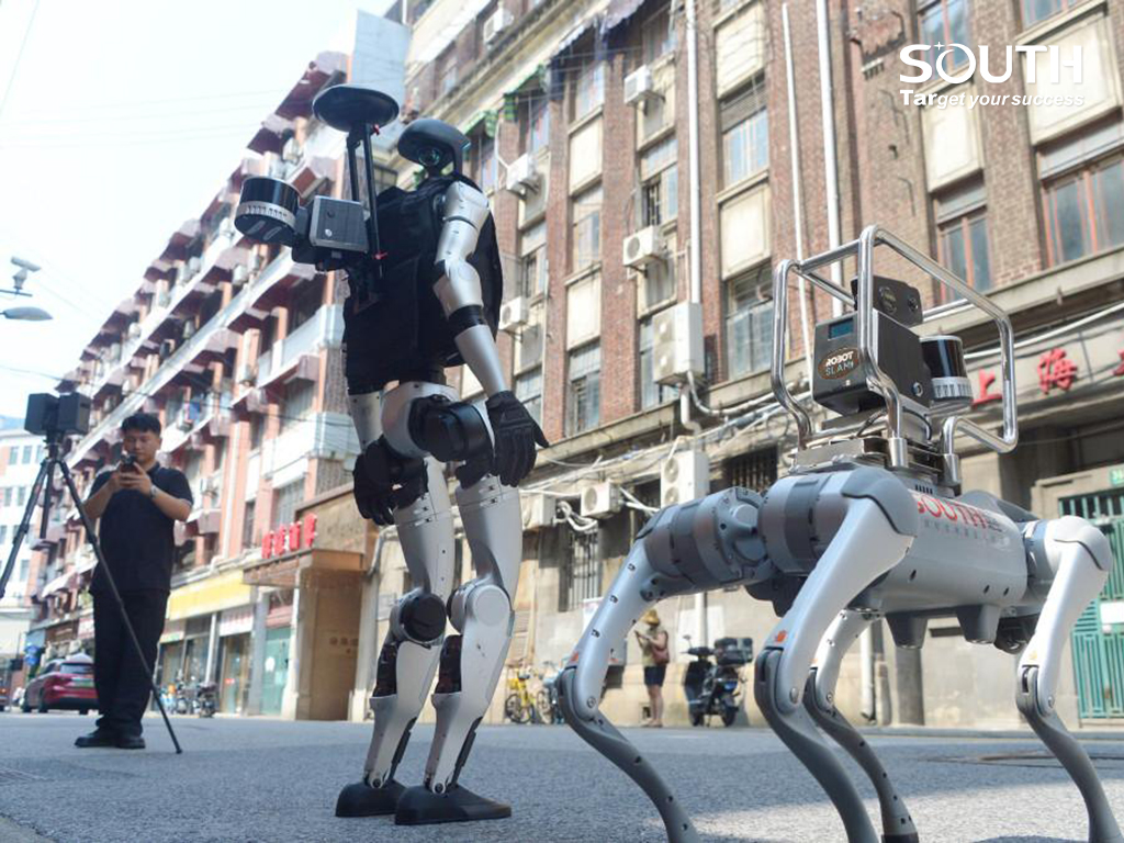 southinstrument's tweet image. July 15, 2025. @ The Bund, Shanghai, China. 
When AI robot meets laser scanning, new stories tell more. 
This time, South AI robot team took the mission for 3D reality reconstruction of the most typical ancient architecture, Shanghai Building.

#SOUTH #AIrobot #laserScanner #SLAM