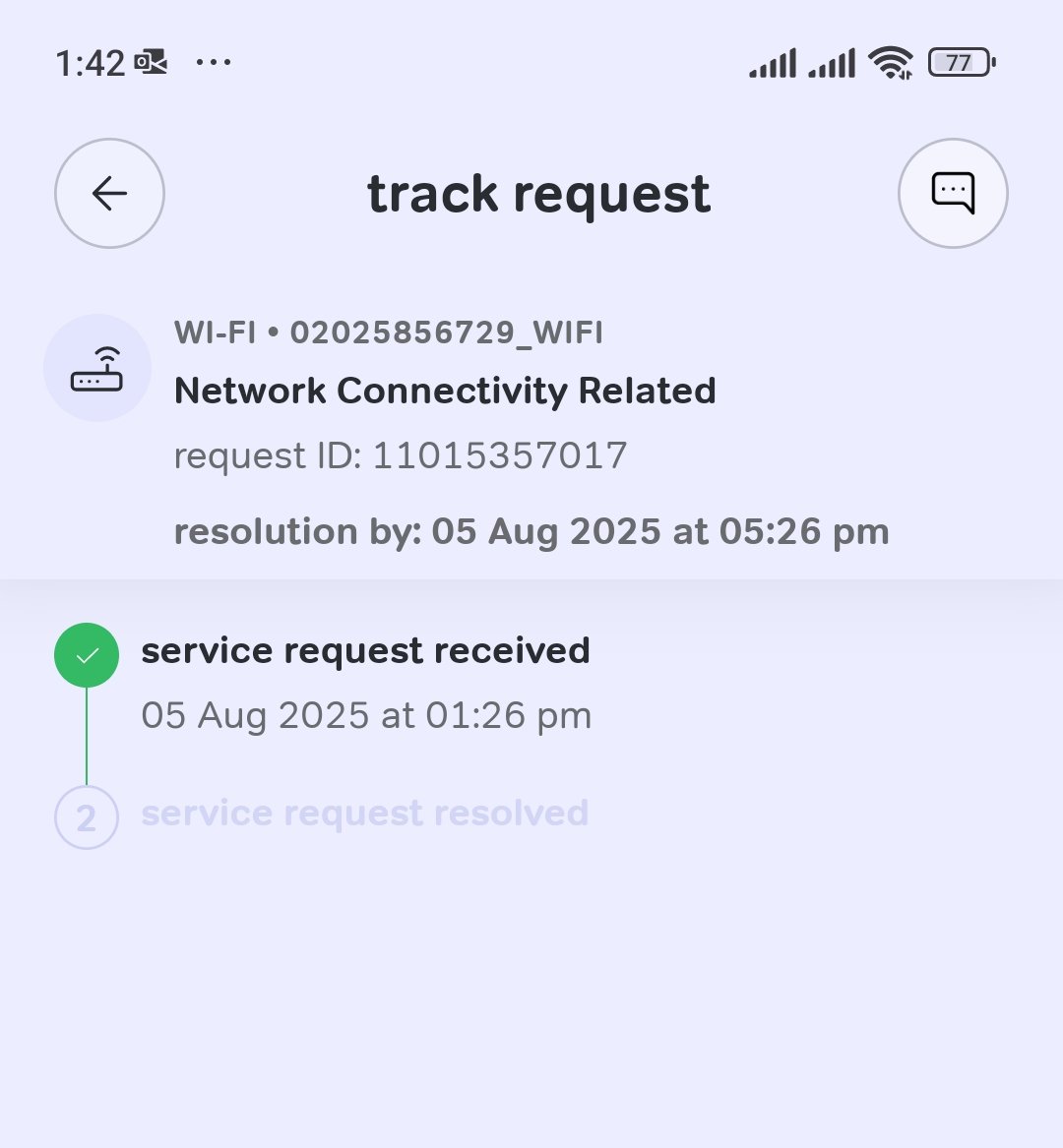 Modi3pointO's tweet photo. @airtelindia @airtelnews @airtelnews 
Airtel guarantees the resolution instantly but its not on ground you can see the request pending since last 3 days. 

Airfiber installed has continuos disruption of network and it's still on and no resolution yet. Still I am billed https://t.co/U5btcAQhRq