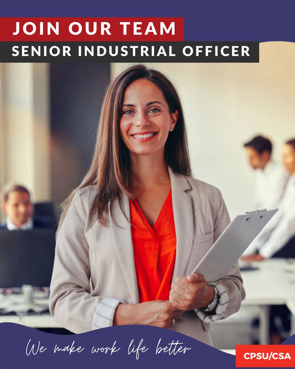 🚨𝗘𝗺𝗽𝗹𝗼𝘆𝗺𝗲𝗻𝘁 𝗢𝗽𝗽𝗼𝗿𝘁𝘂𝗻𝗶𝘁𝘆🚨
We are seeking a Senior Industrial Officer who is committed to protecting our public sector workers by delivering positive industrial outcomes for members to join our team. Click to learn more and apply:
cpsucsa.org/senior_industr…