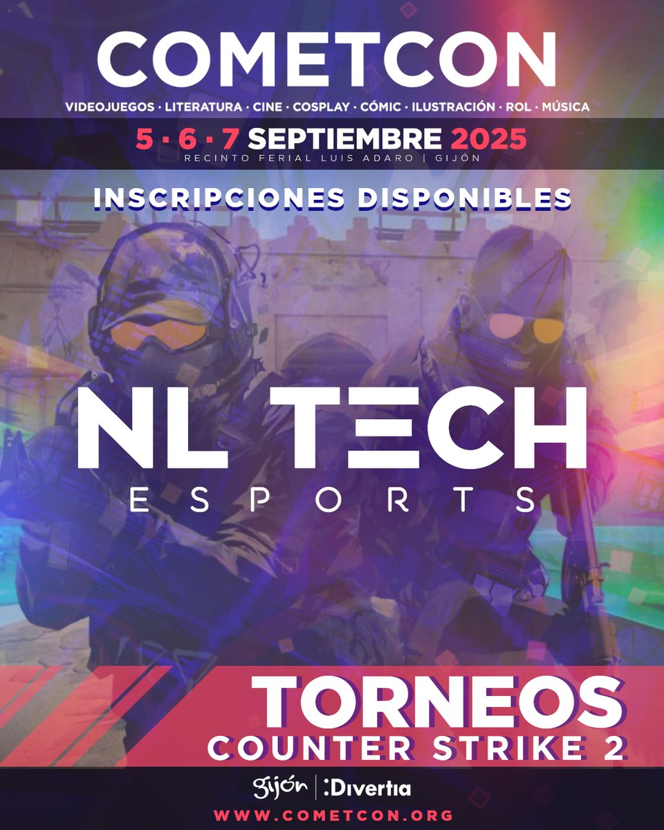 🚀 ¡Se viene el torneo  de CS2 en CometCon'25!

📅 Sábado 6 | ⏰ Desde las 12:00
📍 Pabellón Fundación Cajastur – <a href="/PC_Box/">PCBOX</a>
🎮 ¡Inscripciones abiertas! ¿Tienes lo necesario para competir?
👉 cometcon.org/25/videojuegos…

#CometCon25 #CS2 #Esports #NLTech