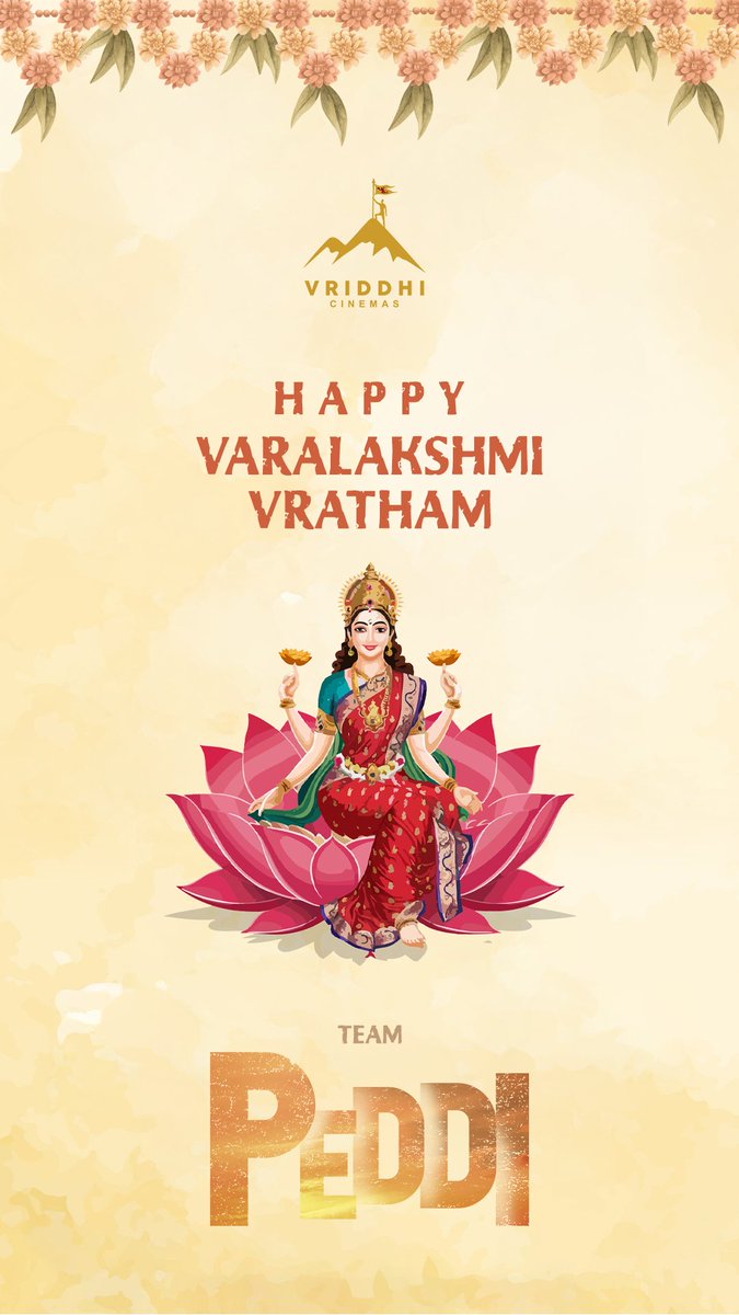 May Goddess Lakshmi bless your home with health, wealth and happiness ✨

Team #Peddi wishes you all a Happy Varalakshmi Vratham.