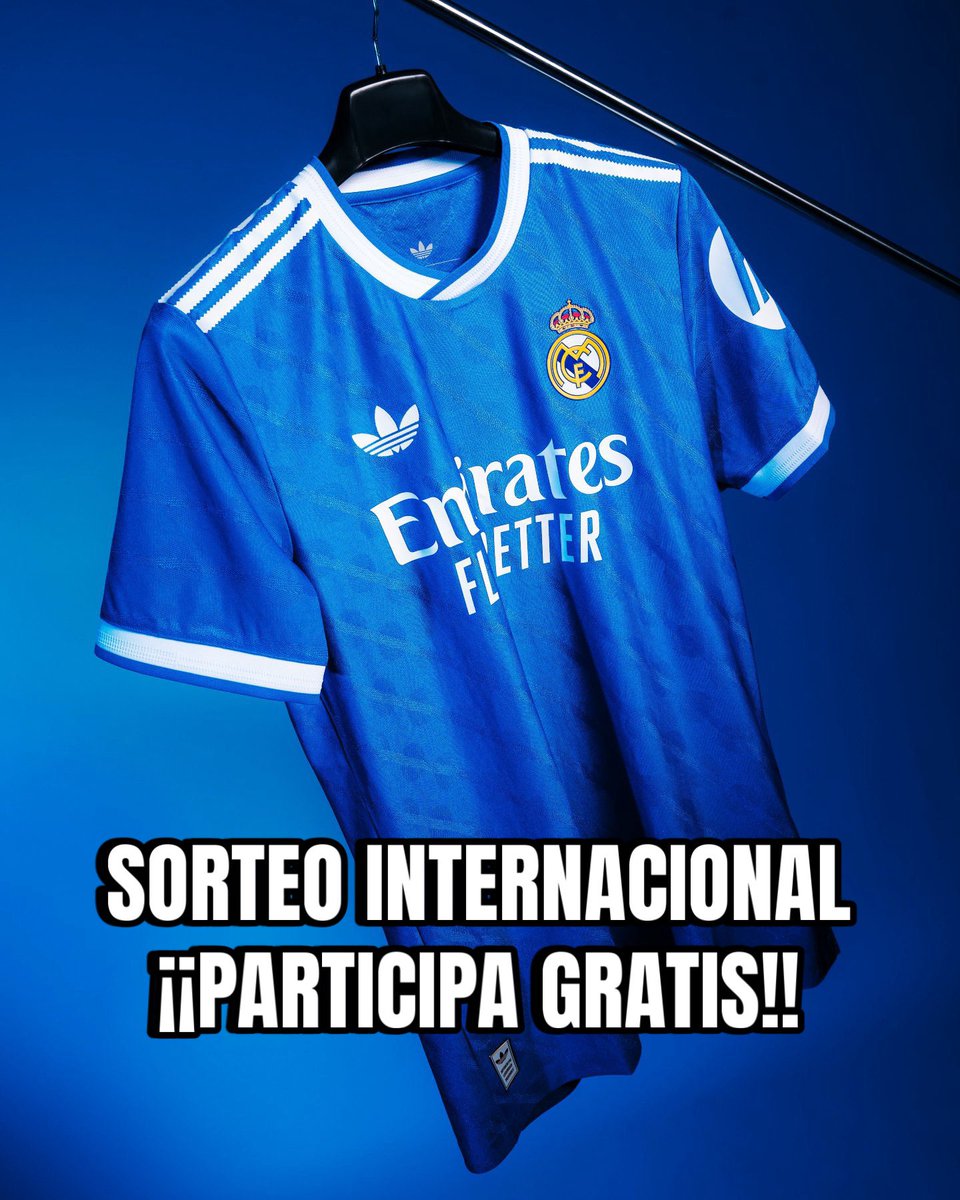 Real Madrid Fans 🤍 (@madridismoreai) on Twitter photo 🚨SORTEO DE LA TERCERA EQUIPACIÓN DEL REAL MADRID 🚨
Requisitos para participar:
1- Dar RT este tuit.
2- Seguir a <a href="/Hispadrops/">Hispadrops Retro</a> y a <a href="/MadridismoreaI/">Real Madrid Fans 🤍</a>
*OPCIONAL*
Mencionar a un amigo (doble participación)
Ganador: lunes 11 de agosto 🍀 🚨SORTEO DE LA TERCERA EQUIPACIÓN DEL REAL MADRID 🚨
Requisitos para participar:
1- Dar RT este tuit.
2- Seguir a <a href="/Hispadrops/">Hispadrops Retro</a> y a <a href="/MadridismoreaI/">Real Madrid Fans 🤍</a>
*OPCIONAL*
Mencionar a un amigo (doble participación)
Ganador: lunes 11 de agosto 🍀