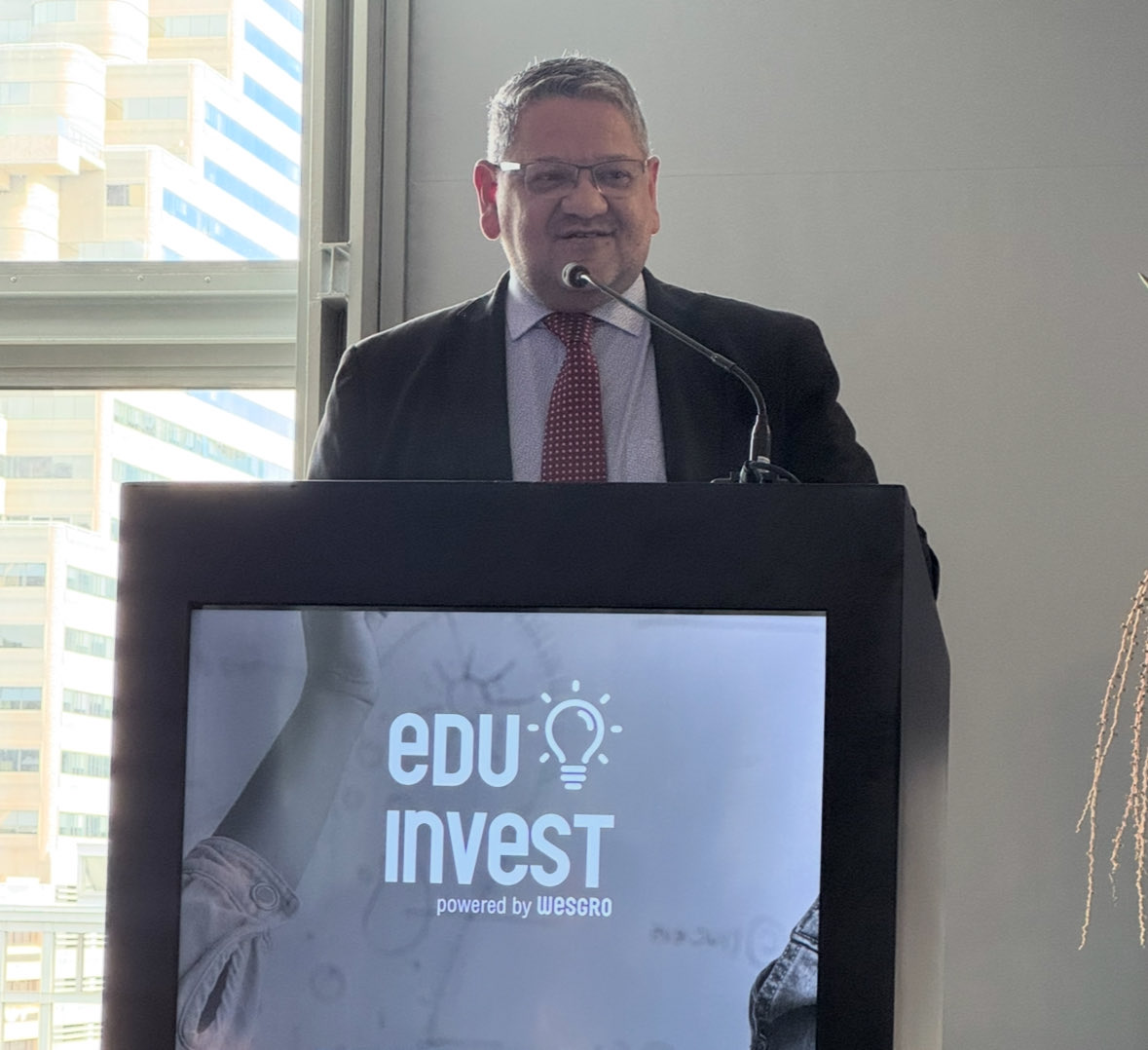 Brent Walters - WCED Head of Department- welcomes guests  to the #EduInvest #InvestInEducation2025 engagement by Wesgro and the WCED, seeking collaboration, innovation and investment in quality education.