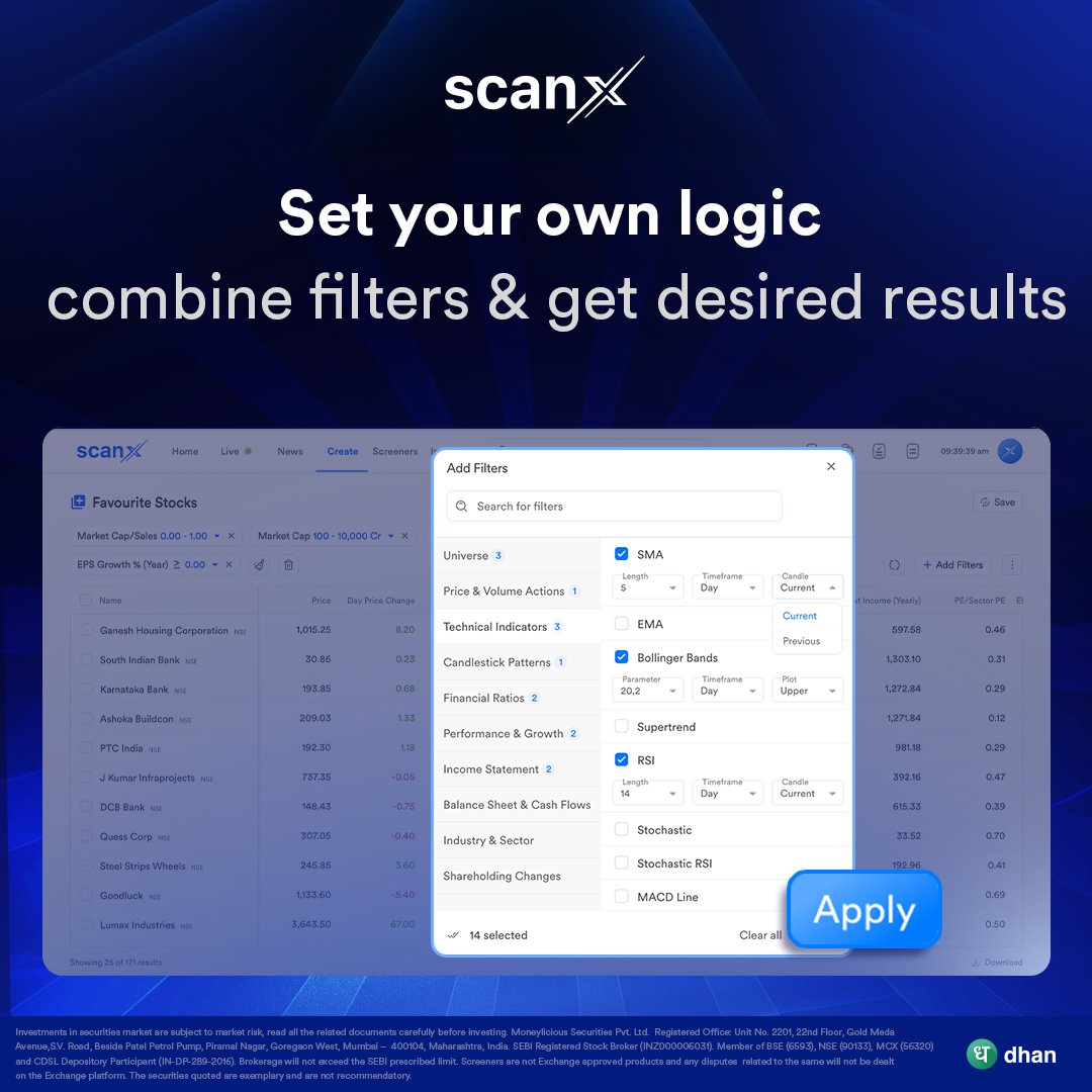 scanx_trade's tweet photo. Tired of juggling tabs to find good stocks?

With ScanX, build custom screeners with 200+ filters,  all in one place.

- Analyze Financials that matters
- Track Company Filings in Real Time
- Smarter scans, faster picks

 Explore scanx trade now!