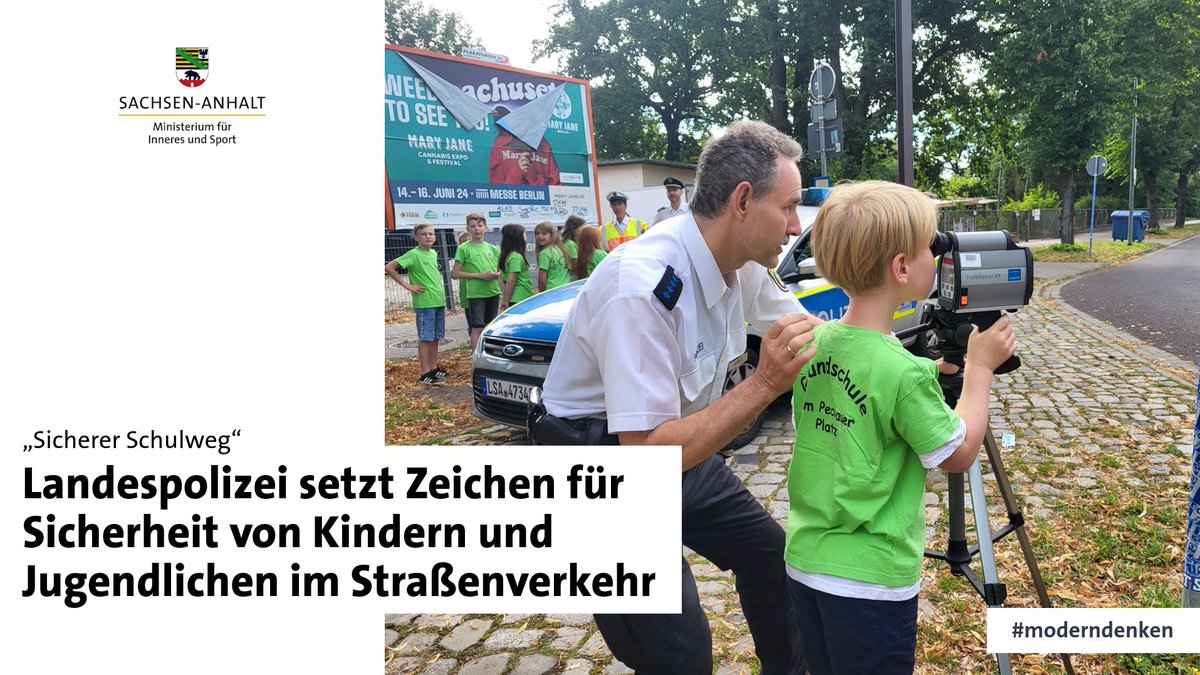 Für tausende Kinder und Jugendliche in <a href="/sachsenanhalt/">Sachsen-Anhalt</a> beginnt am Montag das neue Schuljahr. Die Landespolizei setzt die Aktion „Sicherer Schulweg“ fort und wird die Verkehrsteilnehmer für die mit dem Schulweg verbundenen Gefahren sensibilisieren. 🧒👮‍♂️
➡️ lsaurl.de/c38rb5