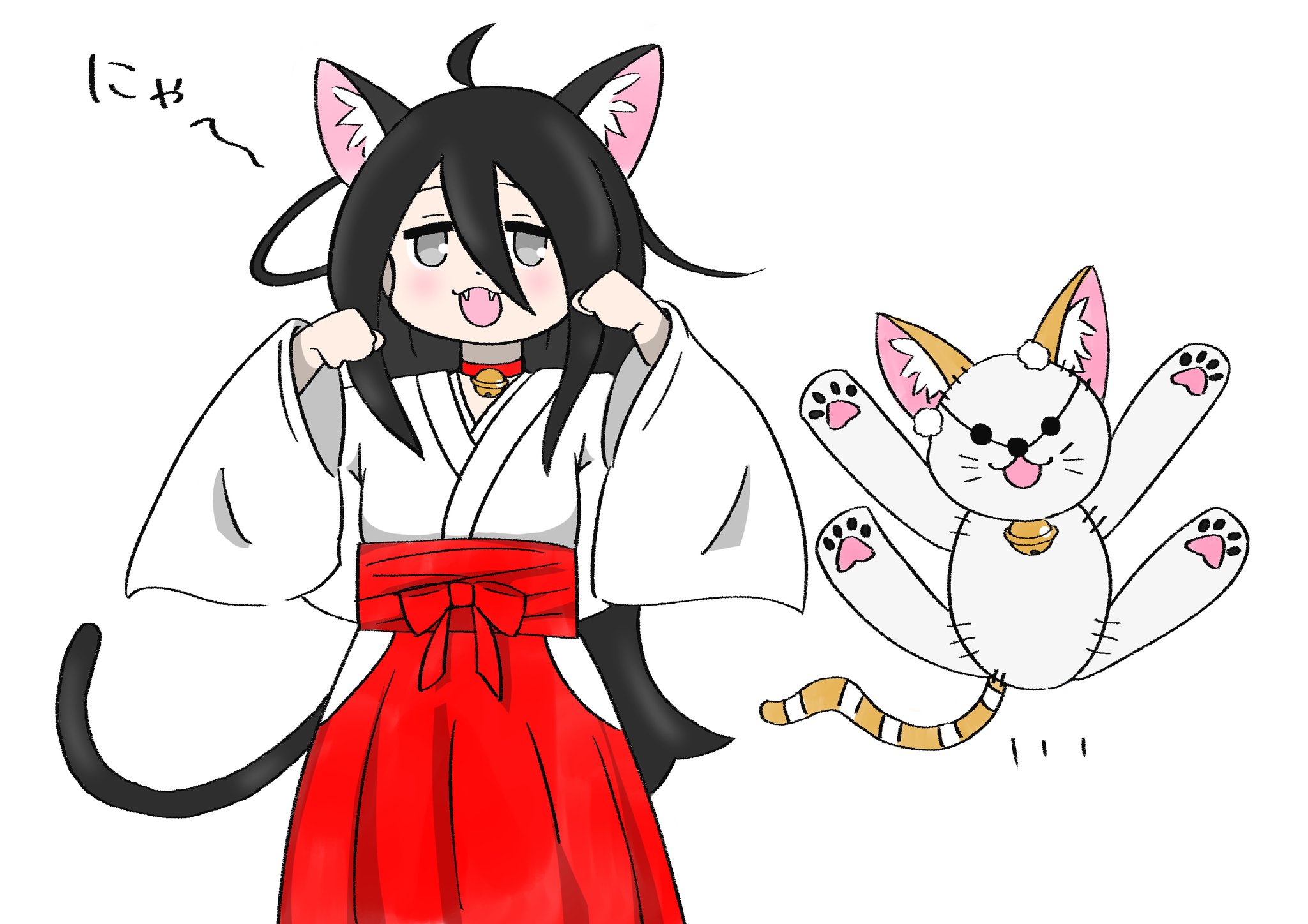 Nara ☆さまご依頼分うさぎさん2羽 仲良し同盟を結んだうさぎと猫の奇跡のようなコミュニケーション