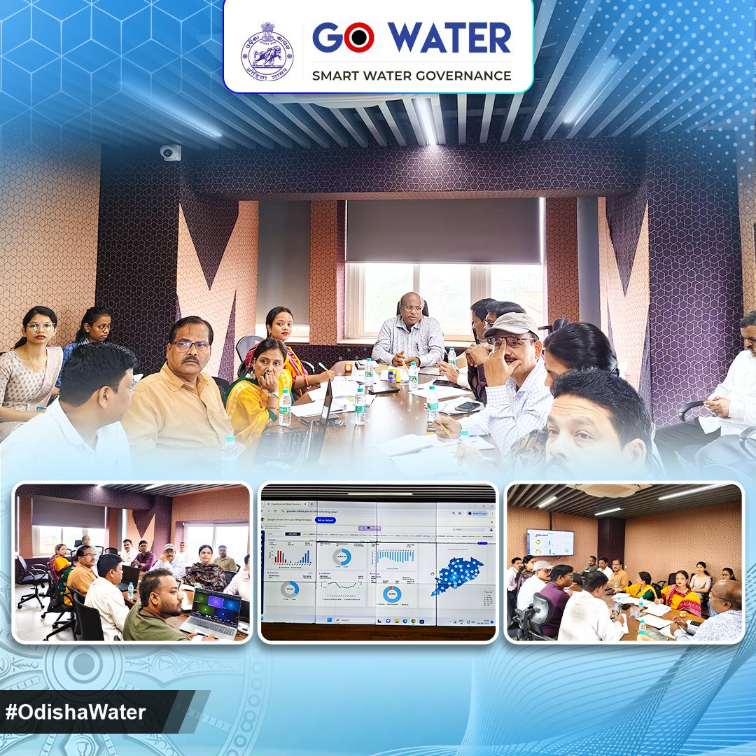OdishaWater's tweet photo. EIC Planning & Design, #WaterResources, chaired a review meeting with senior officers on the #WaterERP modules. #OdishaWater #GOWATER #EGovernance
@CMO_Odisha @DC_Odisha @_anugarg @IPR_Odisha @OIIPCRA_OCTDMS @OLICLTD @ltd_occ @CE_Megalift @GWDOdisha https://t.co/bZRTVGE3R3