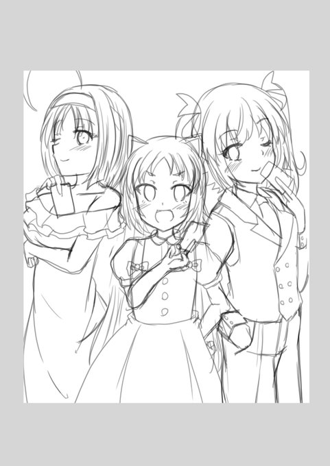 コミケではない何かの色紙ラフ 