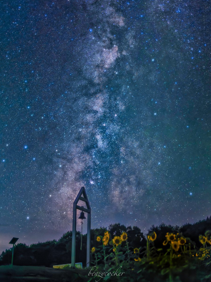 喜多方の夜空に咲いた銀河の蒼い花