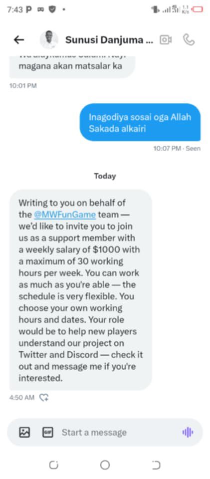 The hackers of my old account are sending DMs to trick people.

❌ DO NOT reply.
❌ DO NOT click.
❌ DO NOT trust anything from that account.

This is exactly how they hacked me, by sending the same scam from a hacked friend’s account.

Protect your accounts. Please retweet