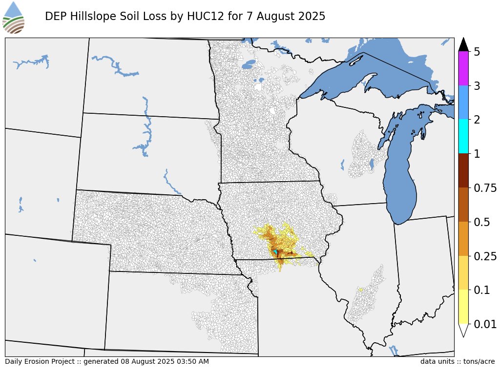 Daily Erosion output for August 7 2025 is available dailyerosion.org/map/#20250807/…