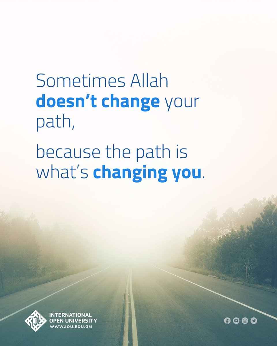 mediaiou's tweet photo. You keep waiting for the situation to change.
But sometimes, Allah doesn’t change your path…
Because the path is what’s changing you.
#Tawakkul #TrustAllah #IslamicReminder #DeenFirst #SpiritualGrowth #Patience #Qadr https://t.co/lnQ4FbyaTC