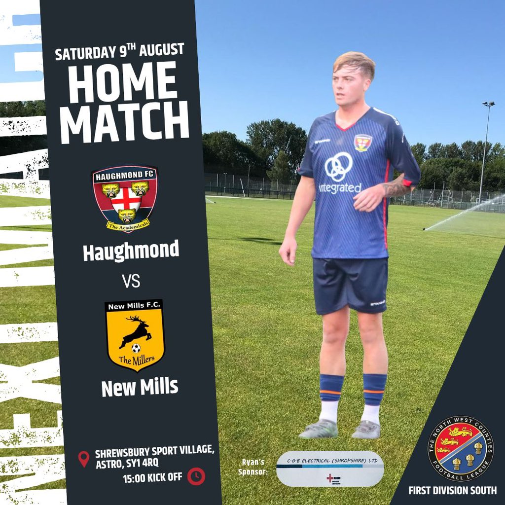 ‼️Matchday 4‼️

We’re back at Shrewsbury Sport Village and looking to put things right after 3 consecutive defeats.

We face 5th place New mills that are undefeated after 3. Another tough test for the lads. 

📍 Shrewsbury Sport Village
🕒 15:00 Kick-off
🆚 New Mills

#mond