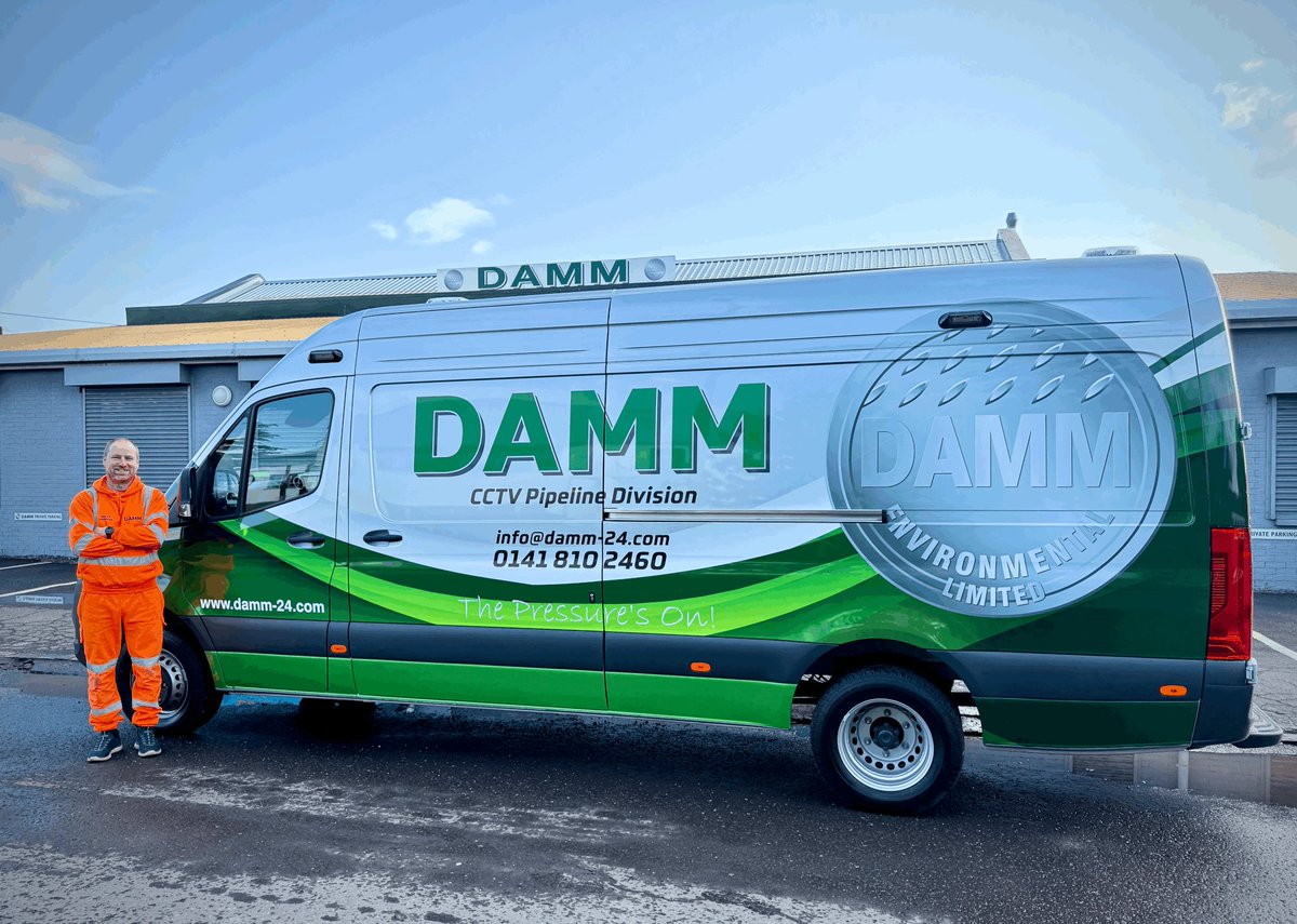 DAMM247's tweet photo. 🚨 New #CameraVan alert! 🚨

2025 Mercedes Sprinter + IPEK tech = faster, smarter CCTV drainage surveys.
🔧 300m crawler
💨 On-site repairs
📶 5G uploads
🔥 Night heater
🍴 Microwave lunches

Catch us across Scotland — give Mark a wave! 👋
#NewFleet #DrainageExperts https://t.co/ES7erfW4iE