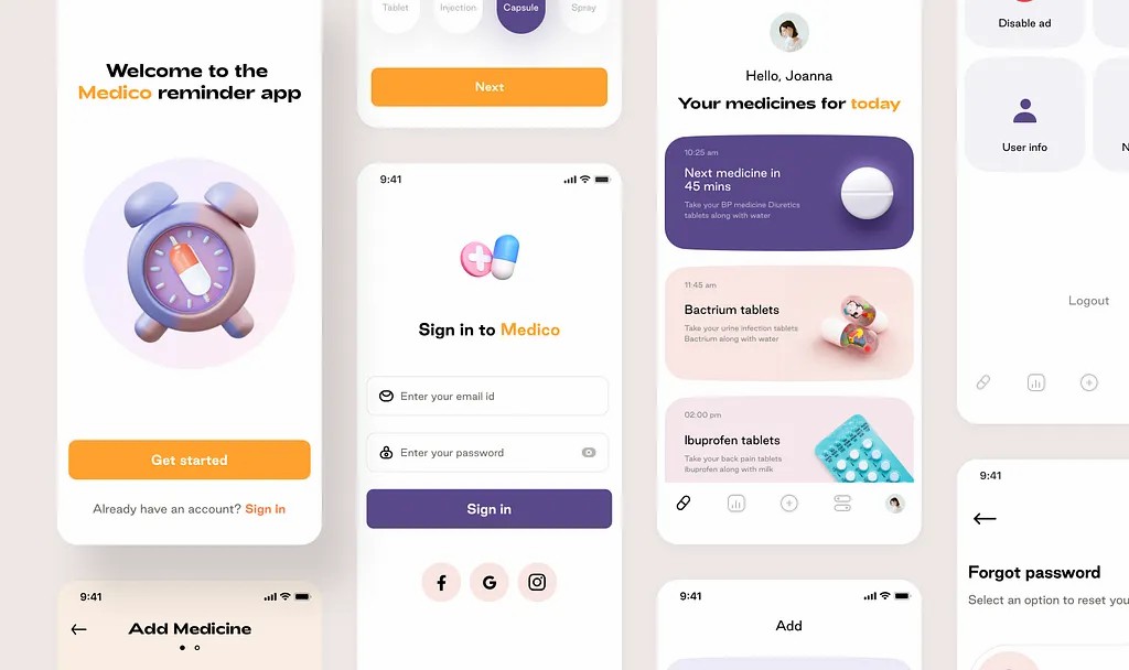 AliakbarUIUXDev's tweet image. Medico 💊 – Your smart medical reminder! Never miss meds, appointments, or checkups again. Features:
✅ Custom medication &amp;amp; hydration reminders
✅ Doctor appointment alerts
✅ Health tracking &amp;amp; secure record storage
✅ Caregiver access &amp;amp; smart notifications
#ui  #aliakbaruiuxdev