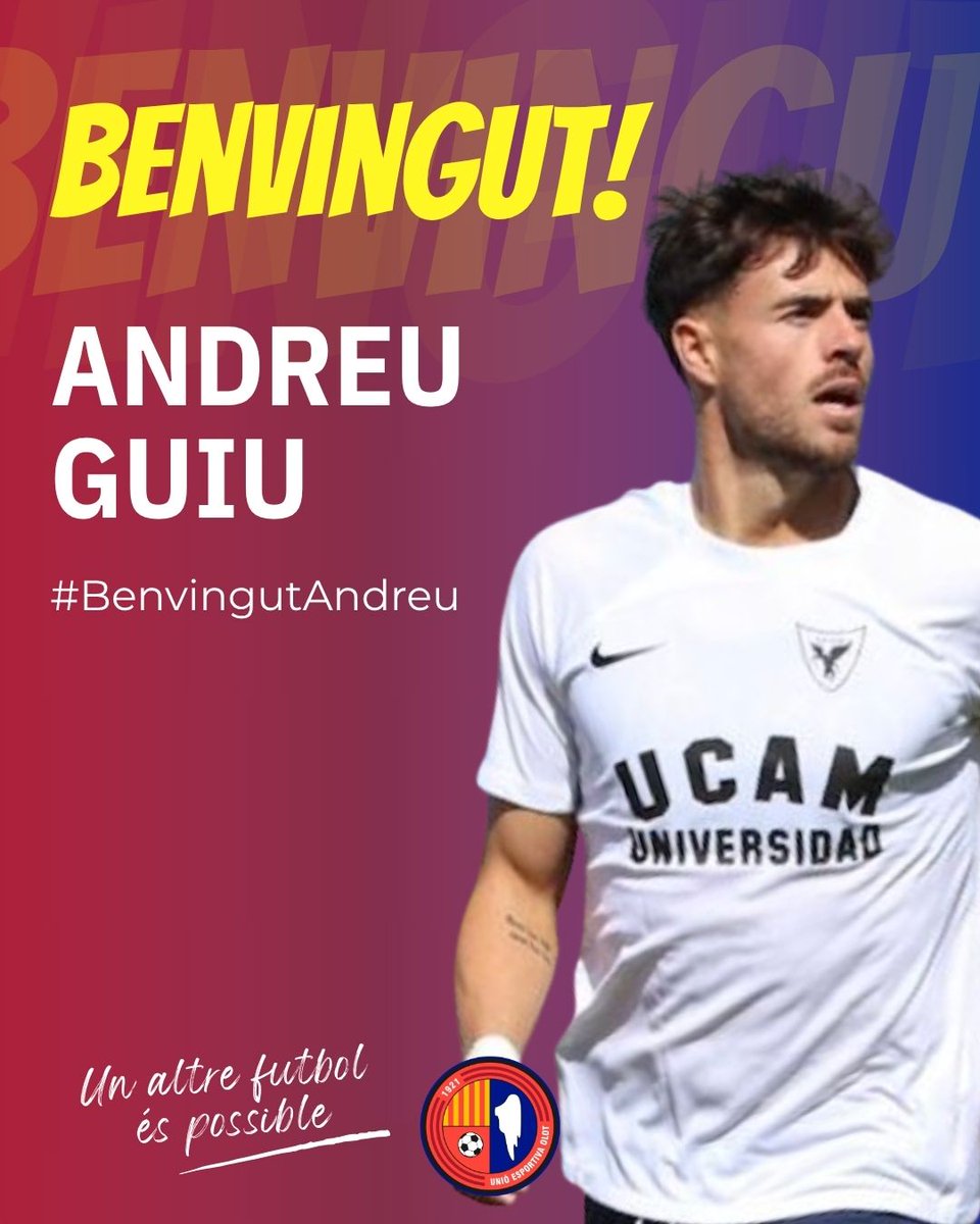 [OFICIAL]: ✍️🆕 Andreu Guiu (<a href="/cdtudelano/">CD Tudelano Oficial</a>), nou jugador de la #UEOlot. 

🔎 Extrem reusenc de 3️⃣0️⃣ anys contrastat a la categoria amb potència, tècnica i desequilibri. 

🤩 Benvingut, <a href="/AndreuGuiu/">AndreuGuiu</a>. La teva sort serà la nostra!

ℹ️ ueolot.com/2025/08/08/and…

#BenvingutAndreu #2RFEF3
