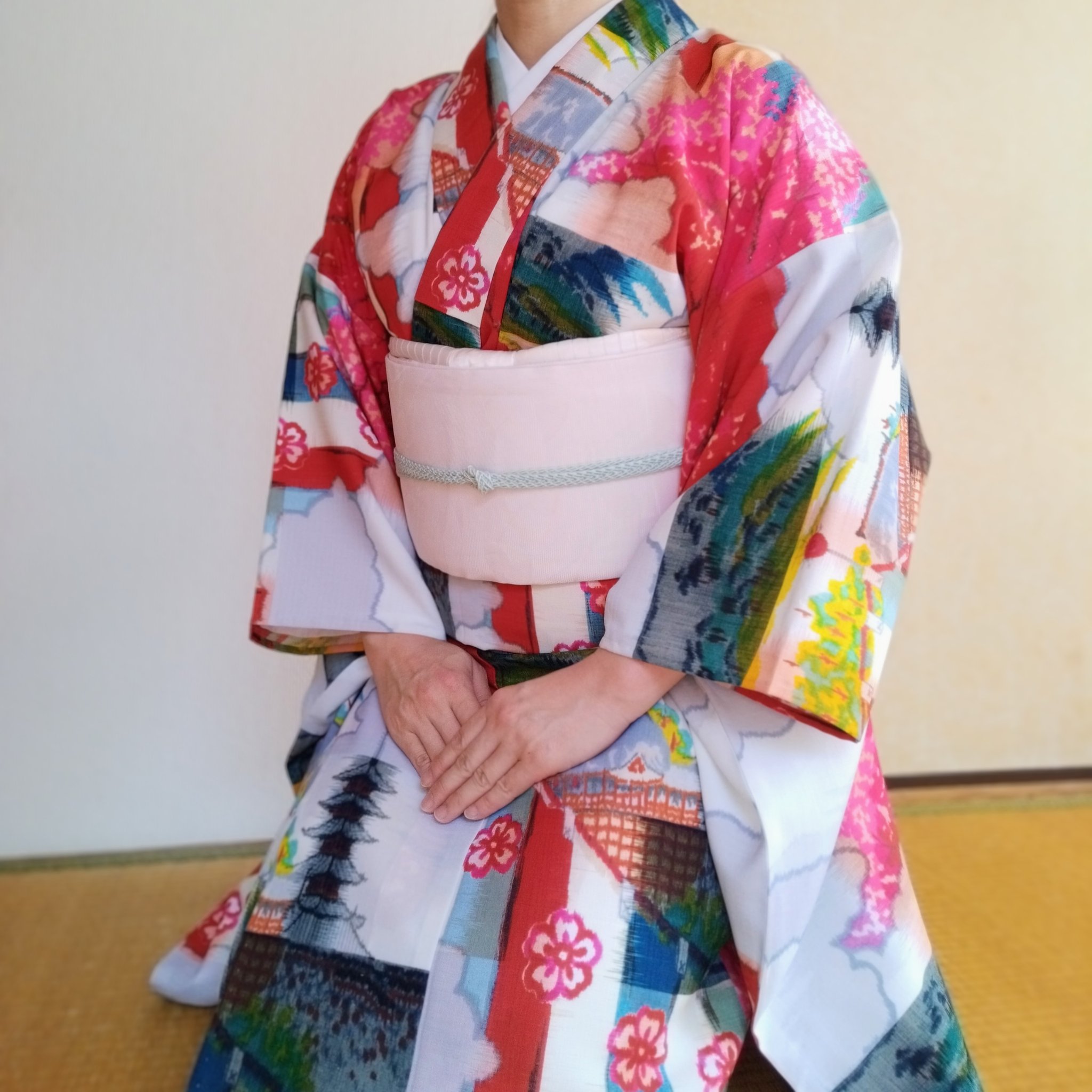 服と着物と天然石さま専用（原画）春風が吹く街 ほか　2点おまとめ 物語性に溢れた着物で世界を虜にする 久保田 一竹 展 | TORJA