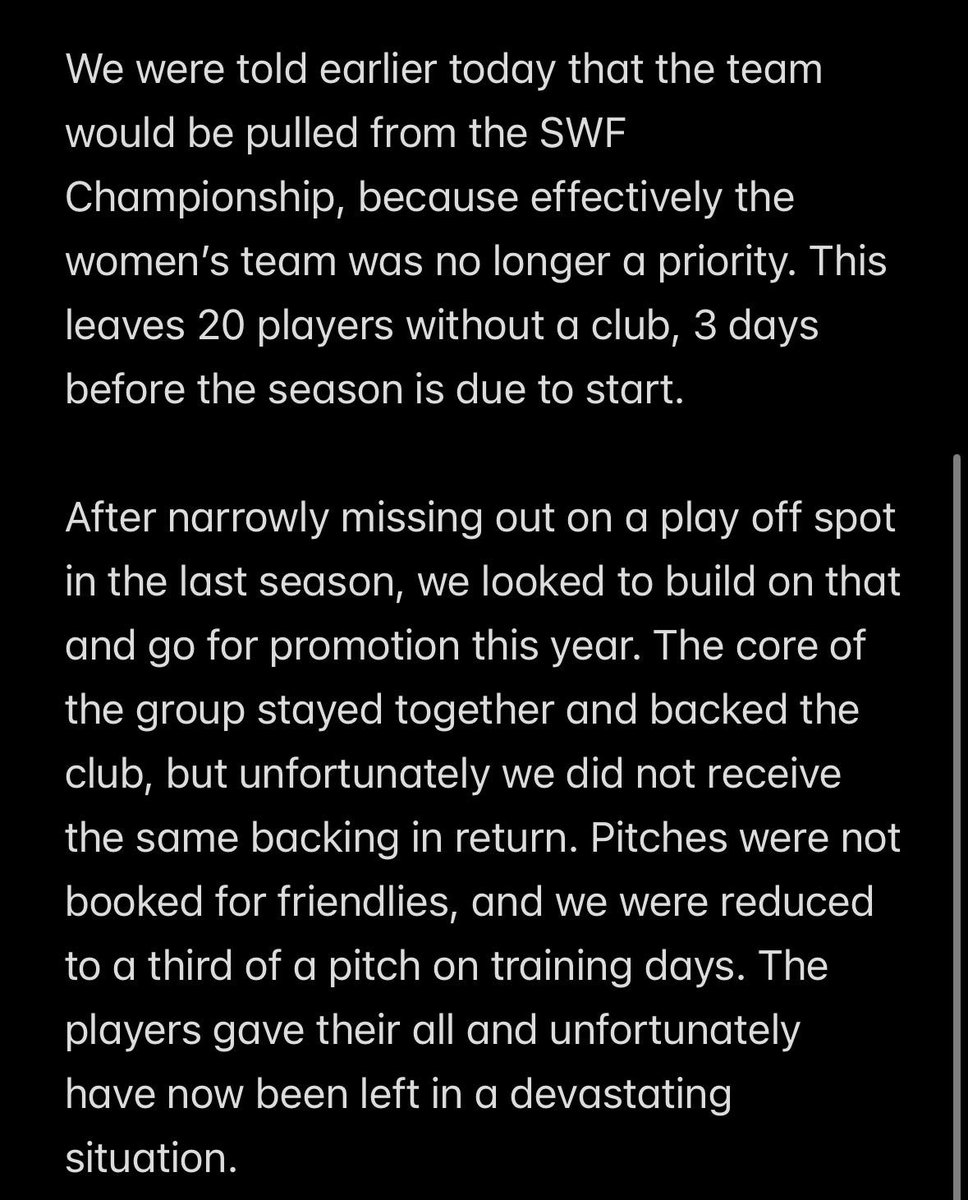 Extremely disappointing.

<a href="/SWFChampionship/">Barclays Scottish Women's Championship</a>