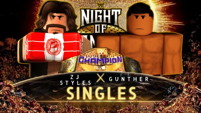 ROBLOXWWE2026's tweet photo. 🤼 ZJ Styles goes Head to Head with The Ring General Gunther for the United States Championship will the Ring General prove The P1 https://t.co/9ZKVoCX7fY