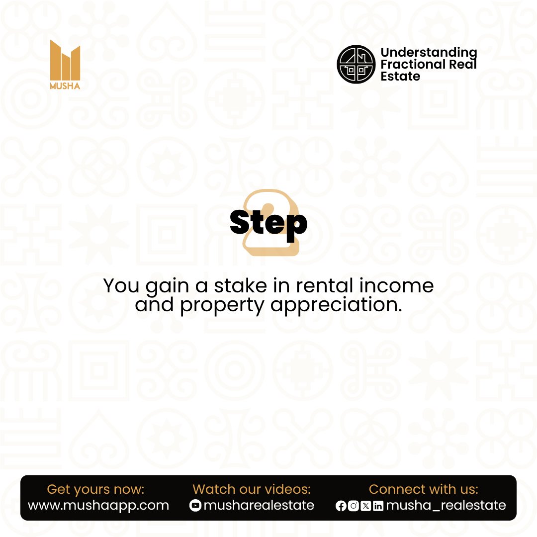 musharealestate's tweet photo. Buy a share of real estate, earn returns, and invest smarter with fractional ownership.  
Start now with Musha!  

#FractionalRealEstate #MushaApp #SmartInvesting https://t.co/8tbKrqoMzX