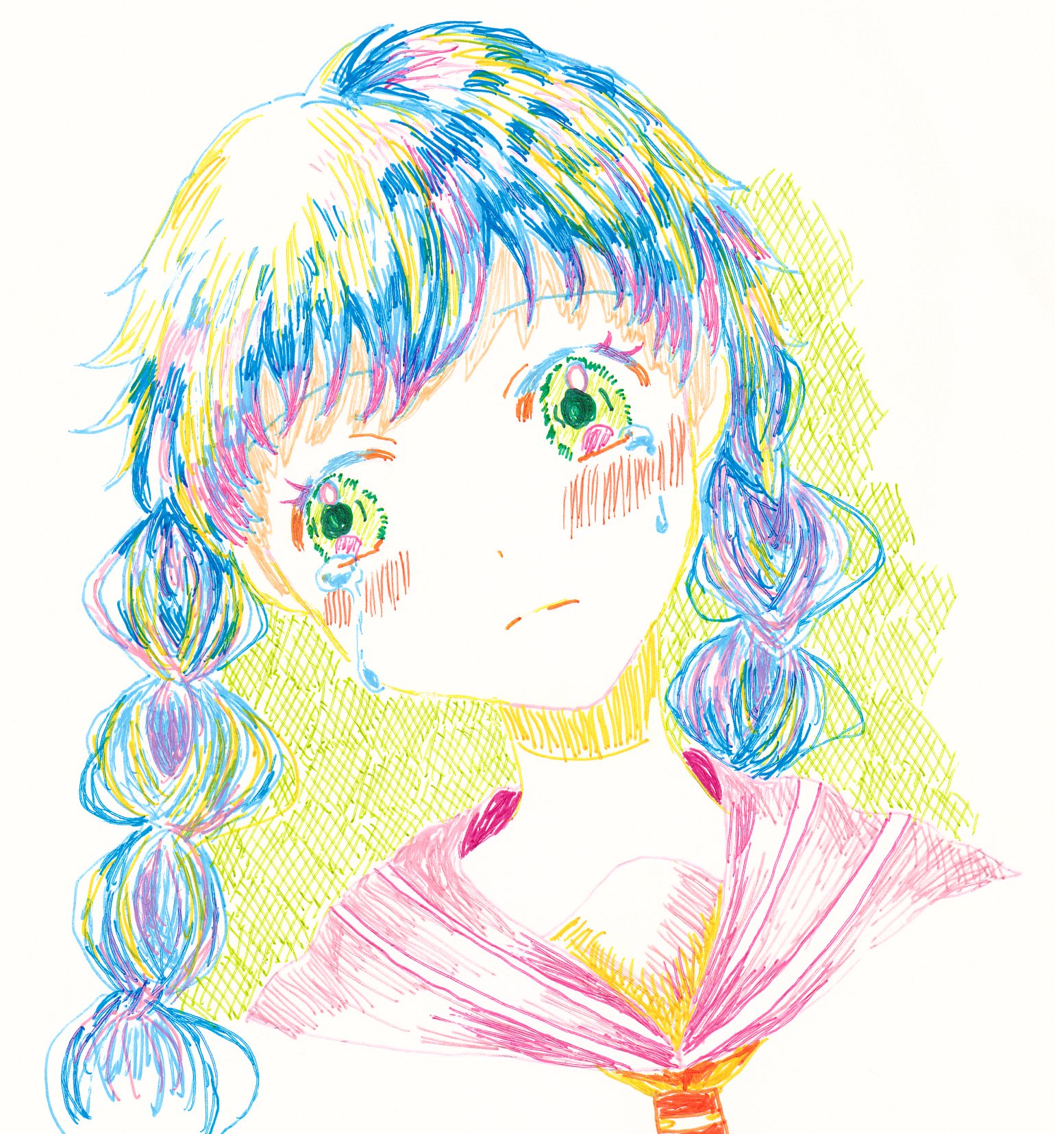 こ*ゃ様 オリジナル手描きアナログイラスト 37 弁財天白龍王」 2024年6月作。 #イラスト #オリジナルイラスト