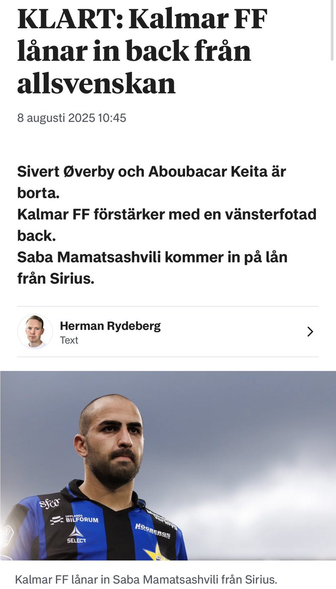 Mycket bra förstärkning. 
Nu kör vi <a href="/KalmarFF/">Kalmar FF</a> 🚂