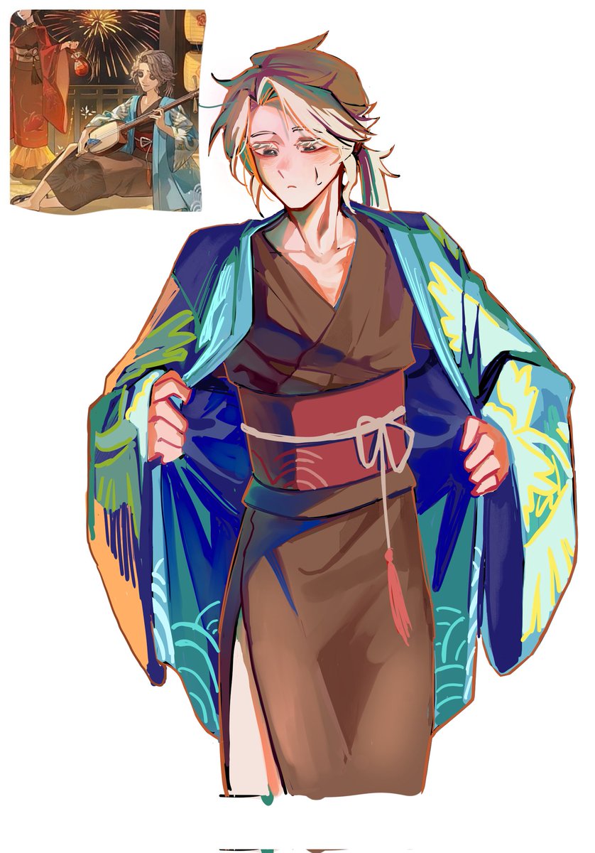 Pdpd42560's tweet image. 클튜 적응할겸 간단하게 그려봤어요
그래서 얘는 왜 기모노 입고있음?
#identityVイラス #frederickkreiburg