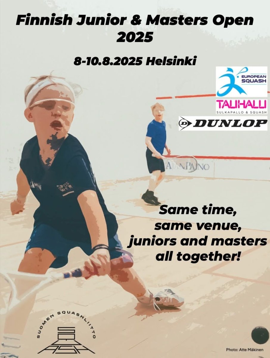 Jari Mether (@jarimether) on Twitter photo SQUASHIA TALISSA
Juniorit ja seniorit squashin Masters-kisoissa Talissa.
<a href="/SquashFinland/">Squash Finland</a>
Sivusto:
squash.fi/Finnish+Junior…
Livestriimi: squash.fi/live SQUASHIA TALISSA
Juniorit ja seniorit squashin Masters-kisoissa Talissa.
<a href="/SquashFinland/">Squash Finland</a>
Sivusto:
squash.fi/Finnish+Junior…
Livestriimi: squash.fi/live