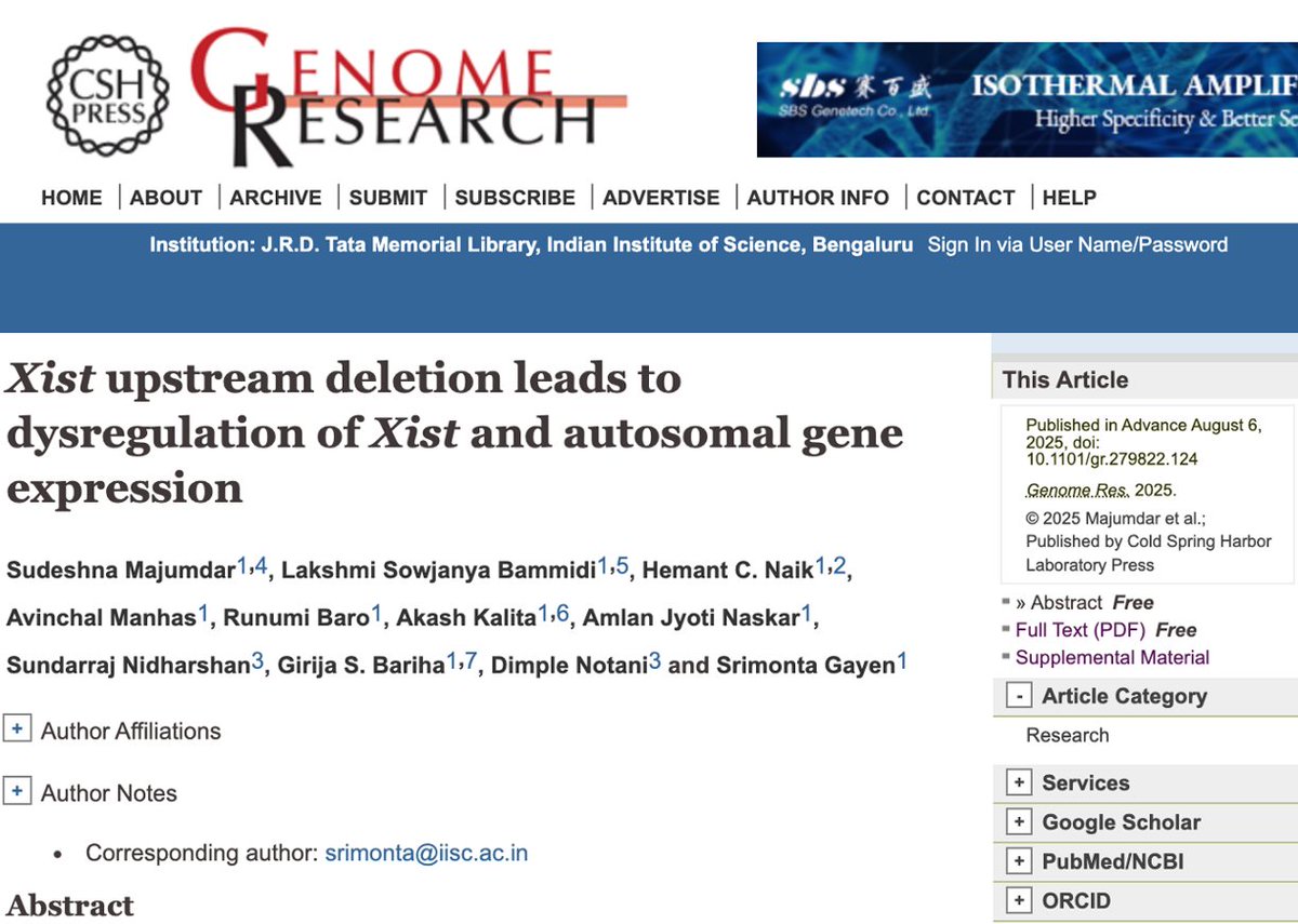SrimontaGayen_Epigenetics lab (@srimontagayen) on Twitter photo Published now <a href="/genomeresearch/">Genome Research</a> how Xist upstream elements regulate gene expression. Excellent work by <a href="/SudeshnaMajum18/">Sudeshna Majumdar</a> Thanks <a href="/iiscbangalore/">IISc Bangalore</a> <a href="/ANRFIndia/">Anusandhan National Research Foundation</a> <a href="/DBTIndia/">Department of Biotechnology</a> <a href="/EMBO_YIP/">EMBO YIP</a> for support. genome.cshlp.org/content/early/… Published now <a href="/genomeresearch/">Genome Research</a> how Xist upstream elements regulate gene expression. Excellent work by <a href="/SudeshnaMajum18/">Sudeshna Majumdar</a> Thanks <a href="/iiscbangalore/">IISc Bangalore</a> <a href="/ANRFIndia/">Anusandhan National Research Foundation</a> <a href="/DBTIndia/">Department of Biotechnology</a> <a href="/EMBO_YIP/">EMBO YIP</a> for support. genome.cshlp.org/content/early/…
