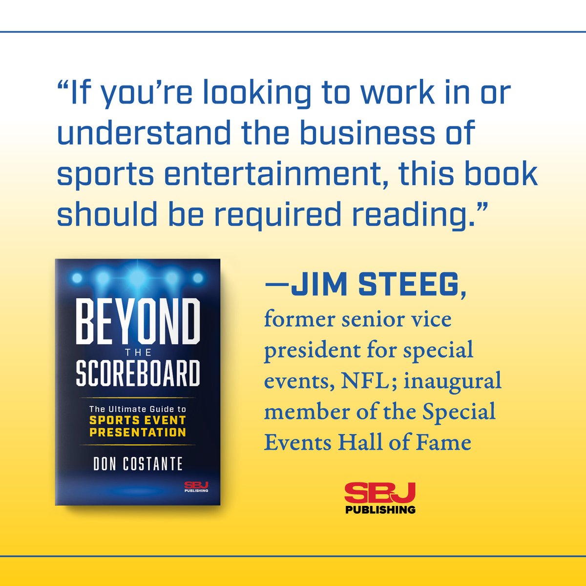 CostanteGroup's tweet photo. Honored to have the support of Jim Steeg, former NFL SVP of Special Events &amp; inaugural Special Events Hall of Fame inductee.

📘 Pre-order: https://t.co/tRfu2S4VUg

#BeyondTheScoreboard #SportsBusiness #EventPresentation #GameOps #Leadership https://t.co/m65L90TiiJ