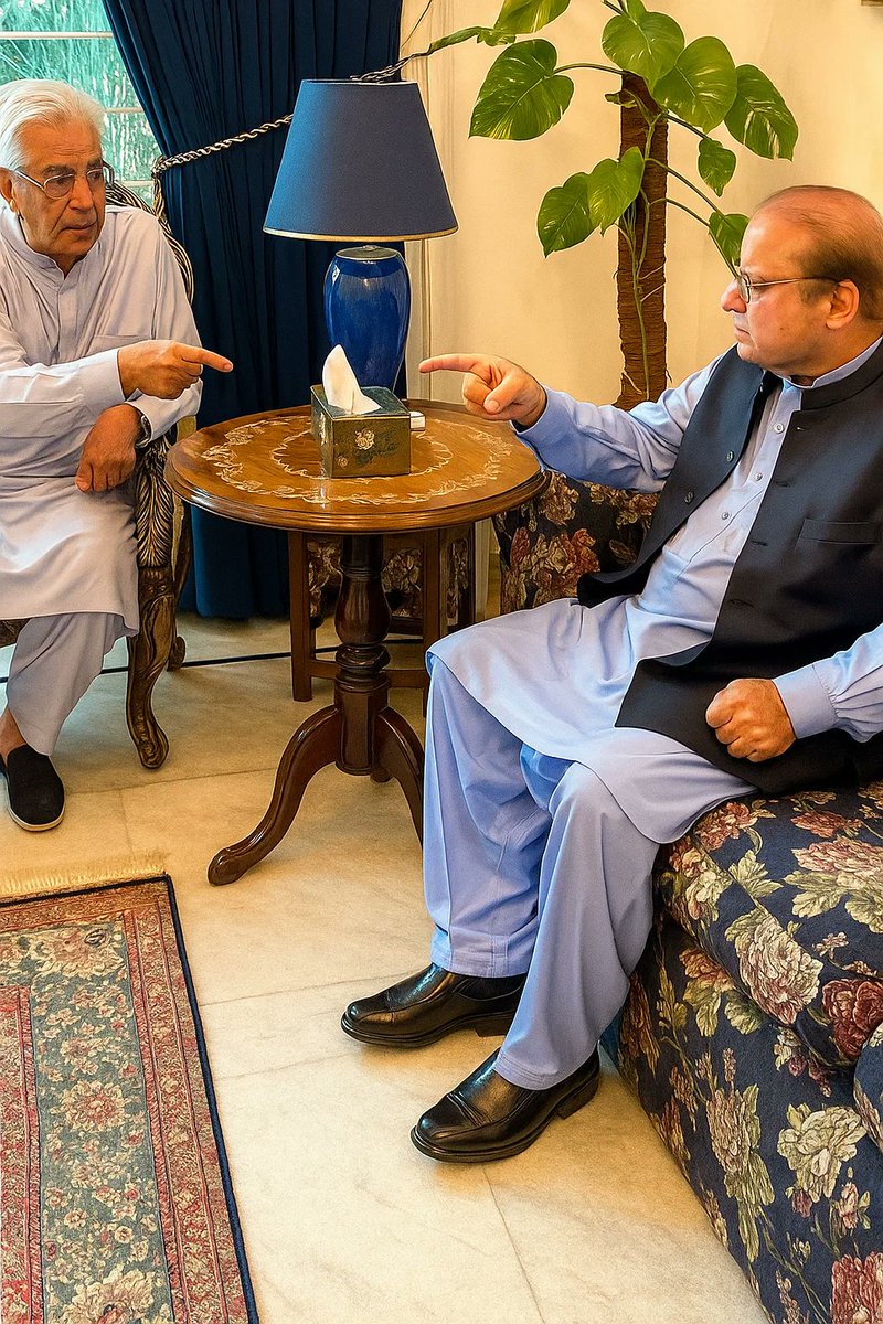 میاں نواز شریف: تم وہی ہو نہ ہو جس کو ریحانہ ڈار نے 50 ہزار ووٹوں سے شکست دی تھی لیکن جنرل عاصم منیر کی مہربانی سے MNA بن گئے۔

خواجہ آصف: آپ بھی وہی ہیں نہ جس کو کینسر کی مریضہ ڈاکٹر یاسمین راشد نے جیل میں بیٹھ کر شکست دی لیکن آپ نے عاصم منیر کو بیٹی سونپ کر بازی پلٹ دی تھی ۔
