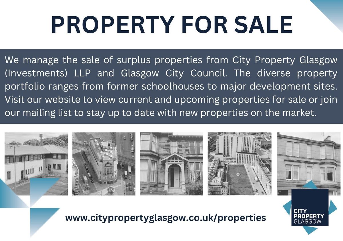 To be notified when properties for sale go on the market, join our mailing list: citypropertyglasgow.co.uk/about/mailing-…

#PropertyForSale #GlasgowProperty #Glasgow 
#PropertyDevelopment #Property #CommercialProperty