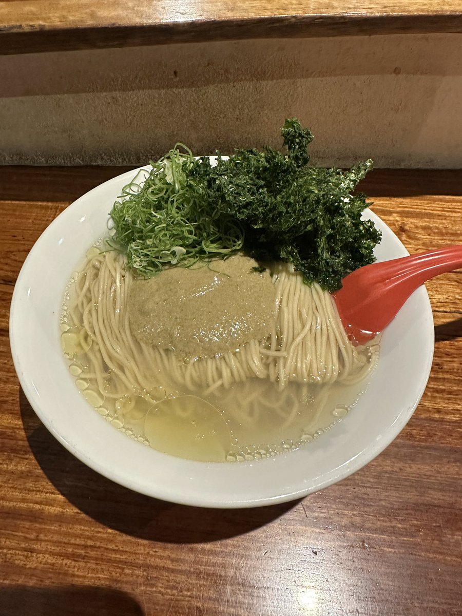 仙臺くろく定禅寺umami　
カキのかけそば　九条ねぎ あおさ海苔